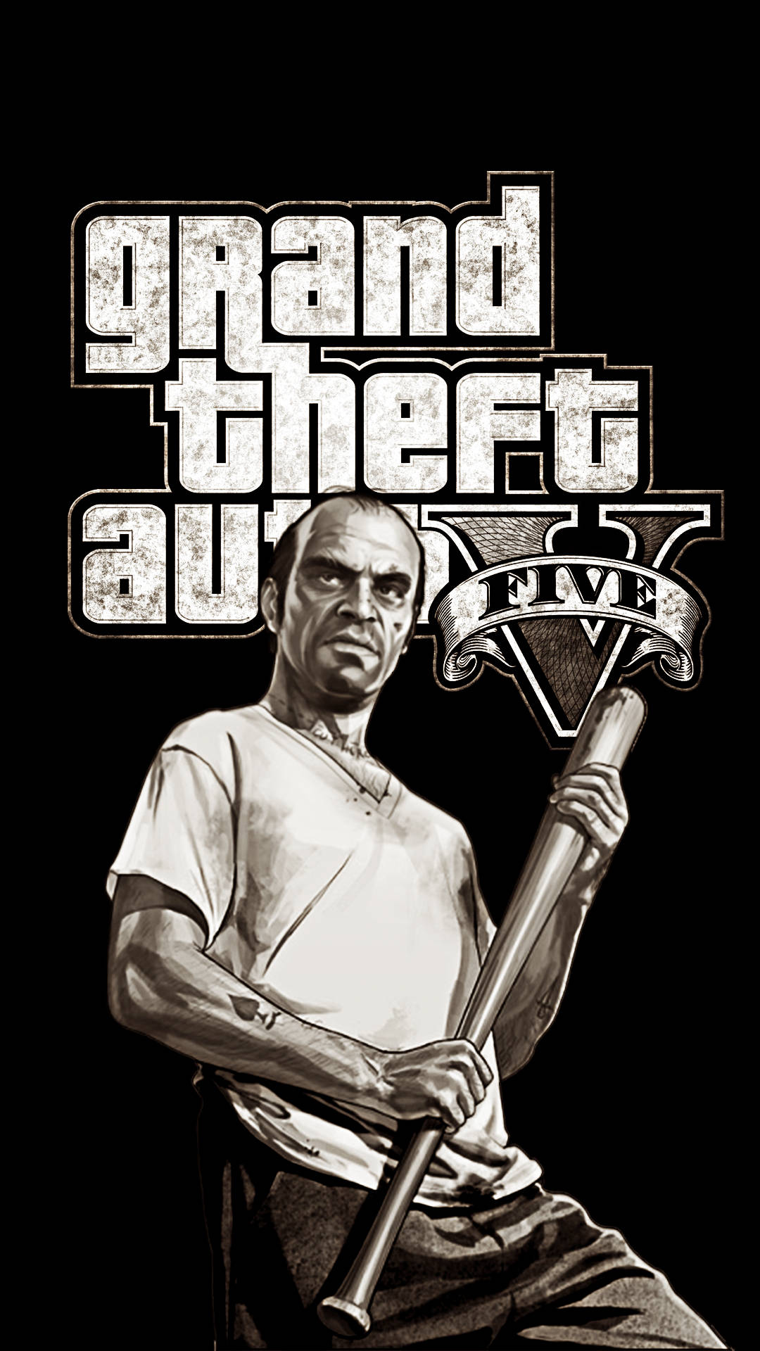 1080p GTA 5 טרבור פיליפס שחור ולבן טפט