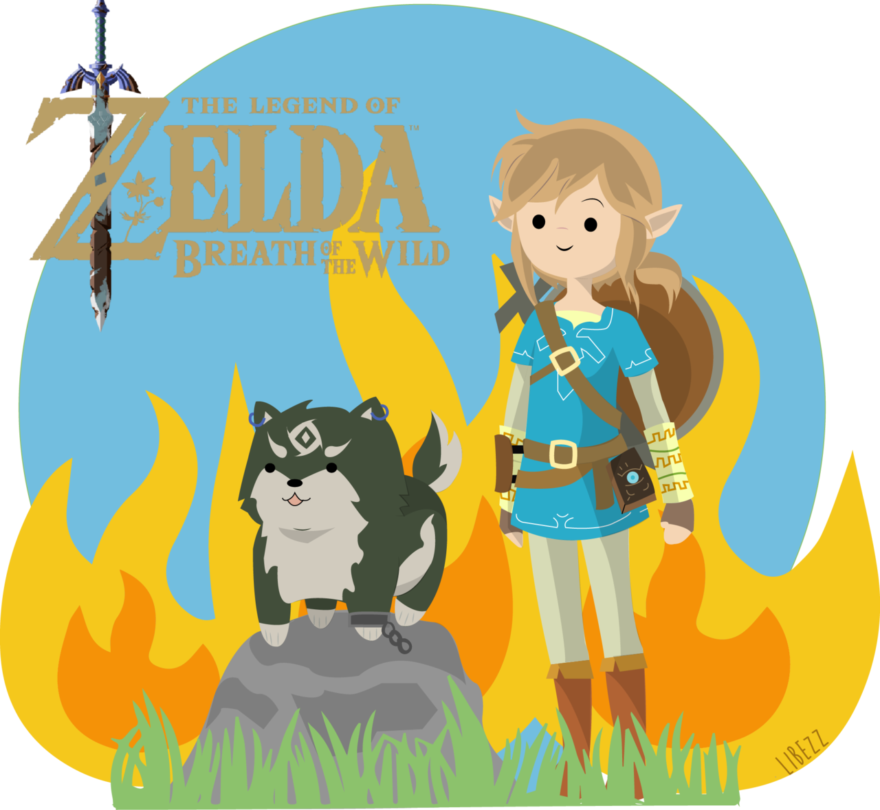 רק 19 ימים נותרו עד ללג'נד אוף זלדה - BOTW לינק עם וולף לינק, הורדת PNG ברזולוציה גבוהה טפט