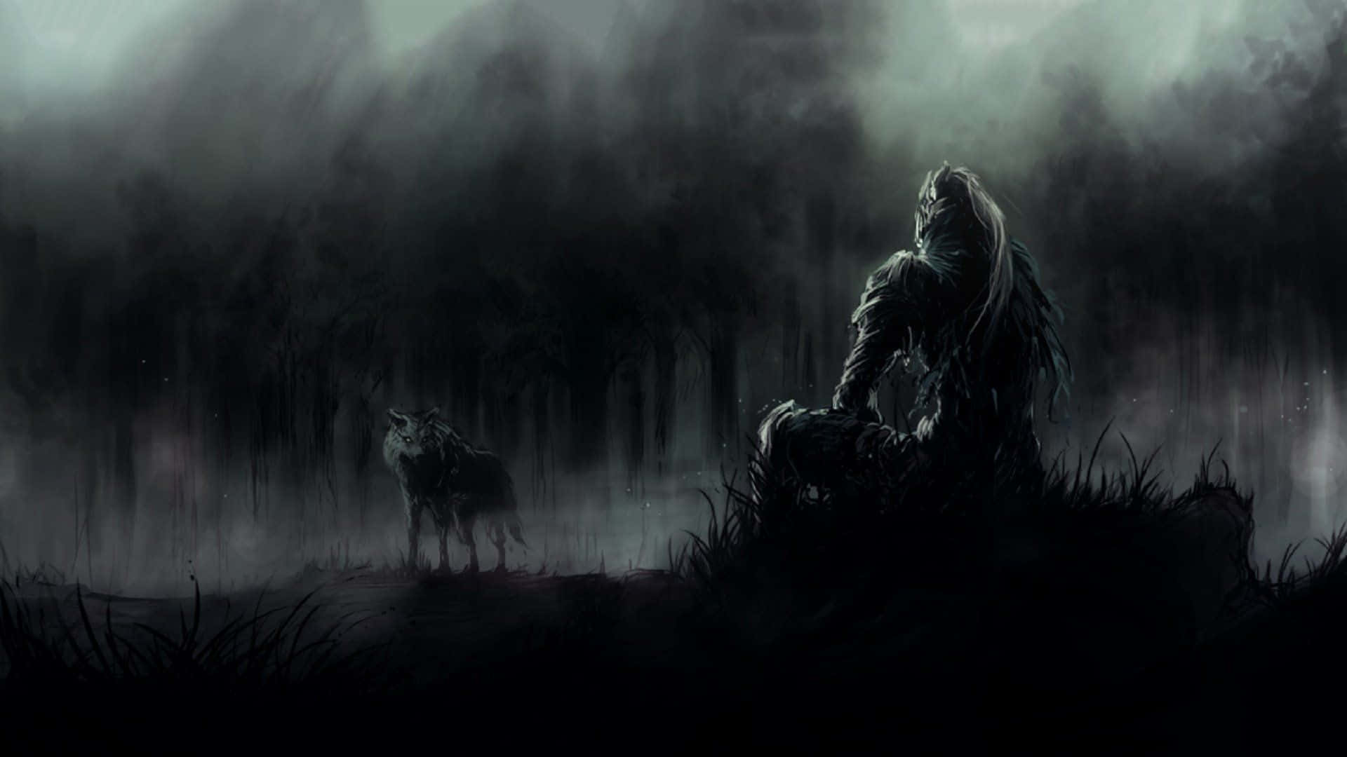 1920x1080 שחור Dark Souls זאב ואדם טפט