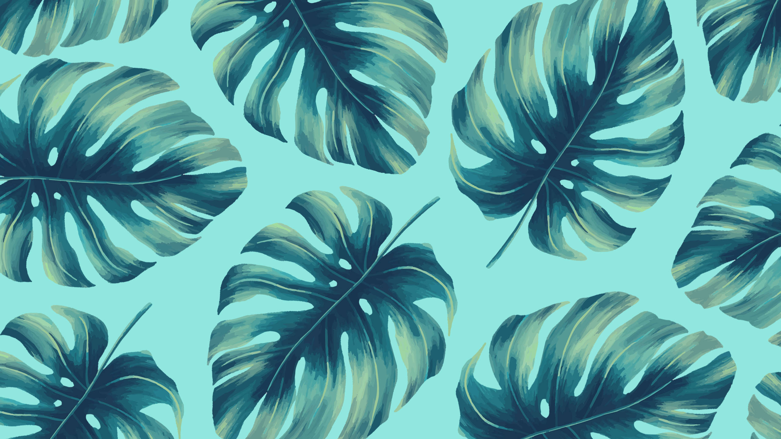 2560x1440 עלי קיץ ירוקים טפט