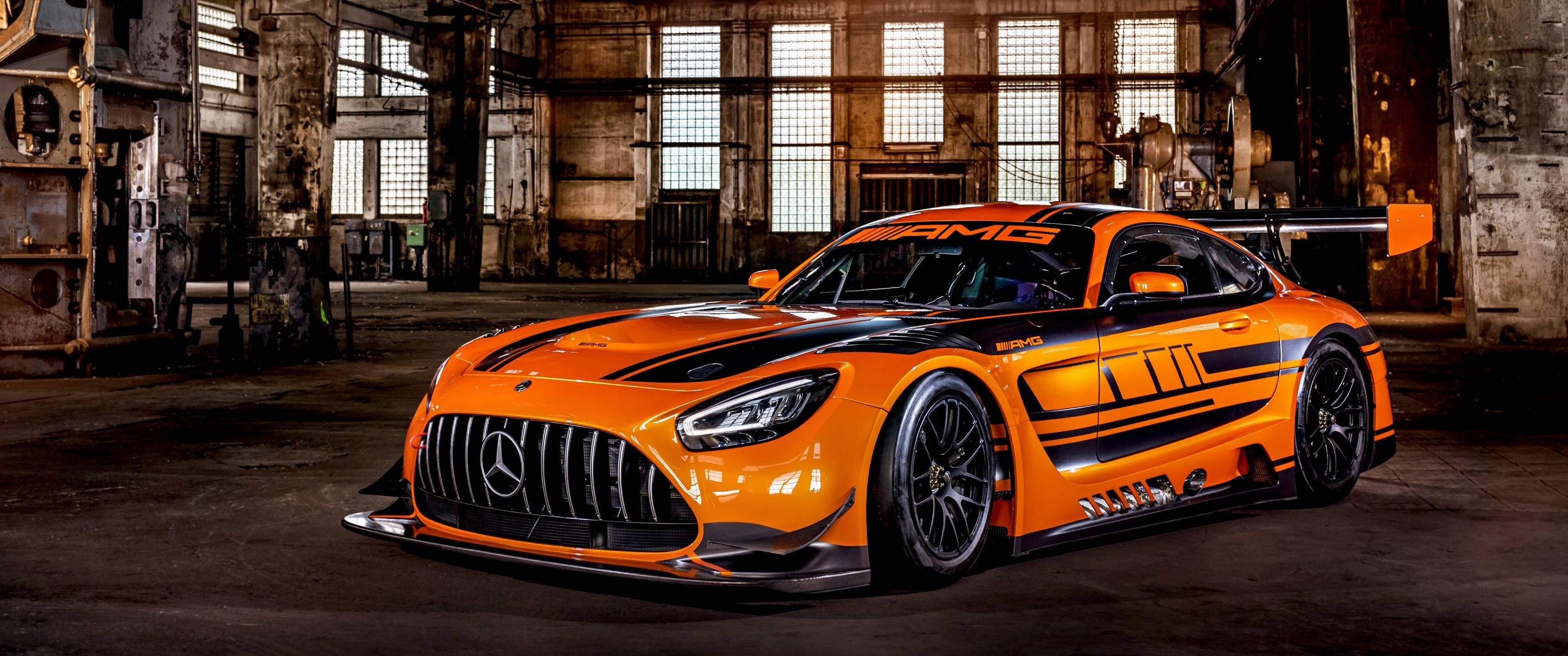 3440x1440 מכונית מרצדס-AMG GT3 טפט