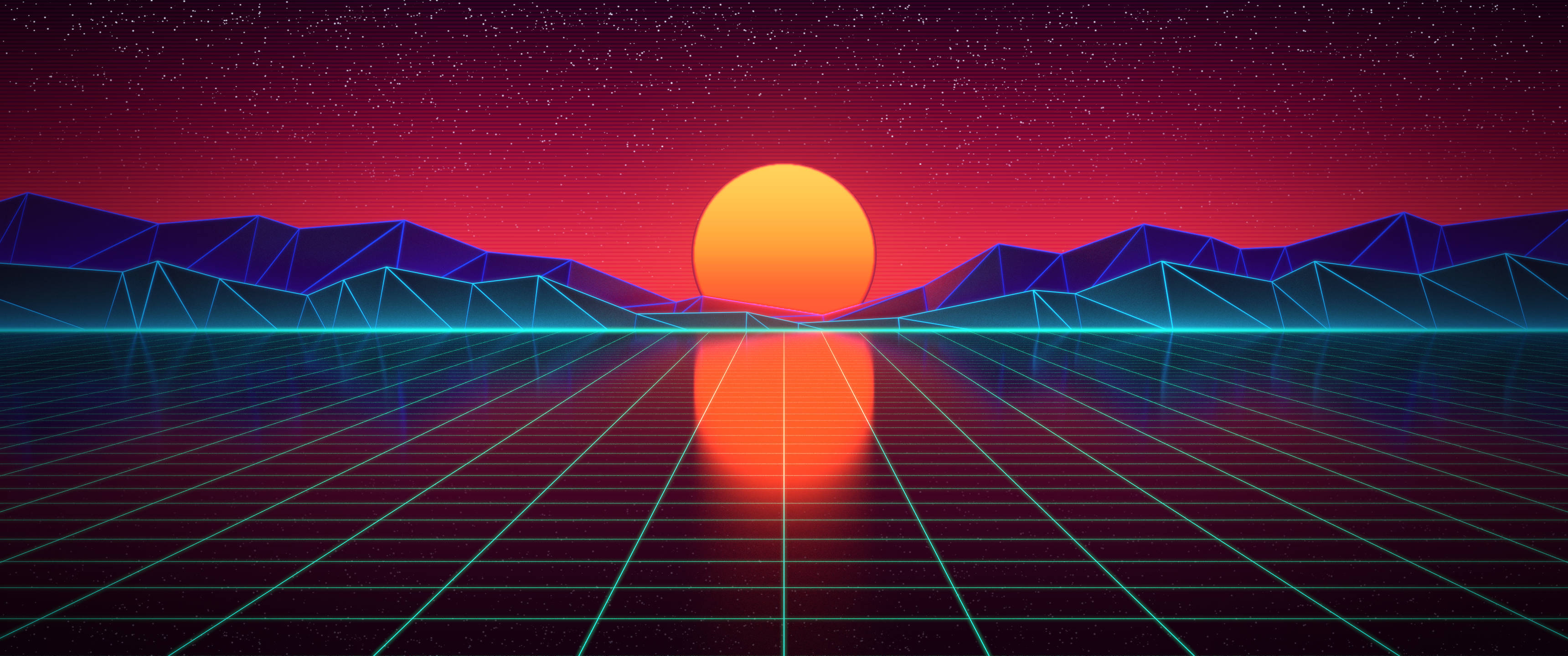 נוף סינטווייב מינימליסטי 3440x1440 טפט