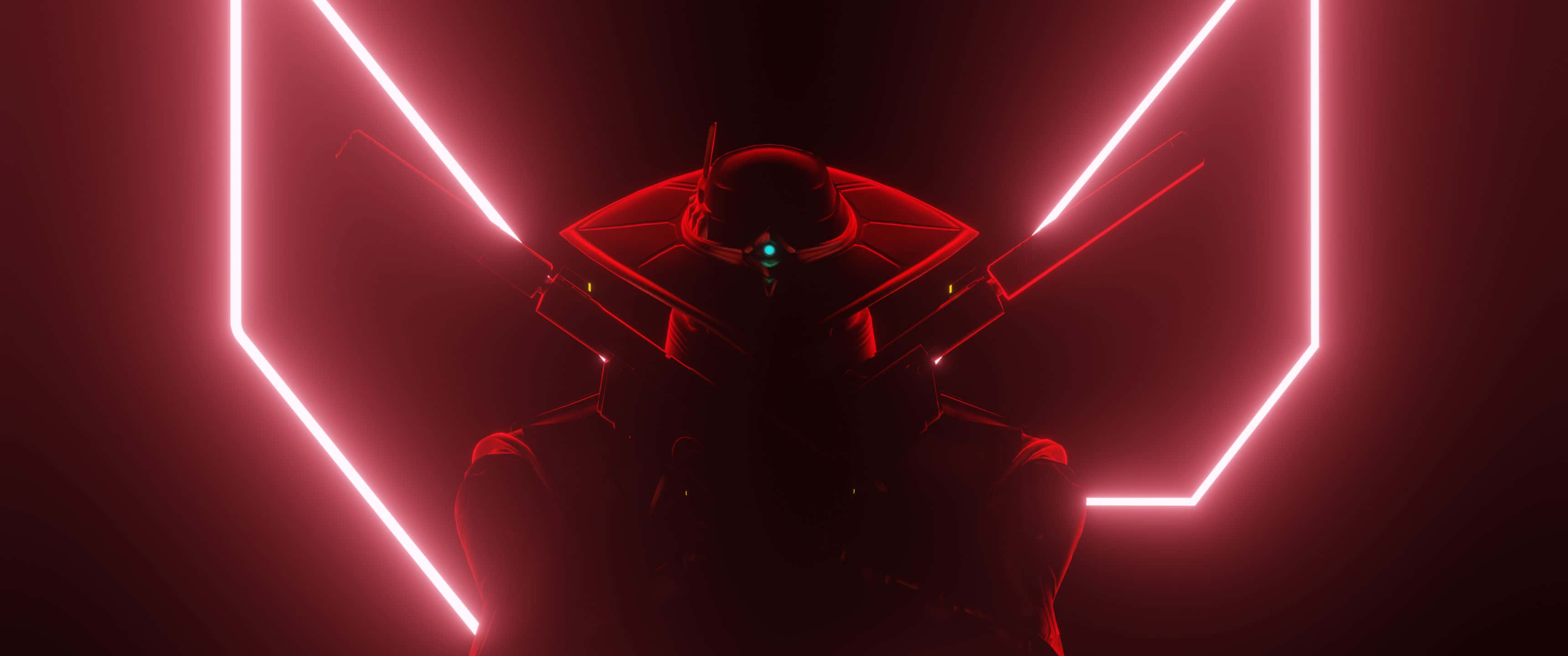 3440x1440p רקע אדום של סייפרס מ-Valorant טפט