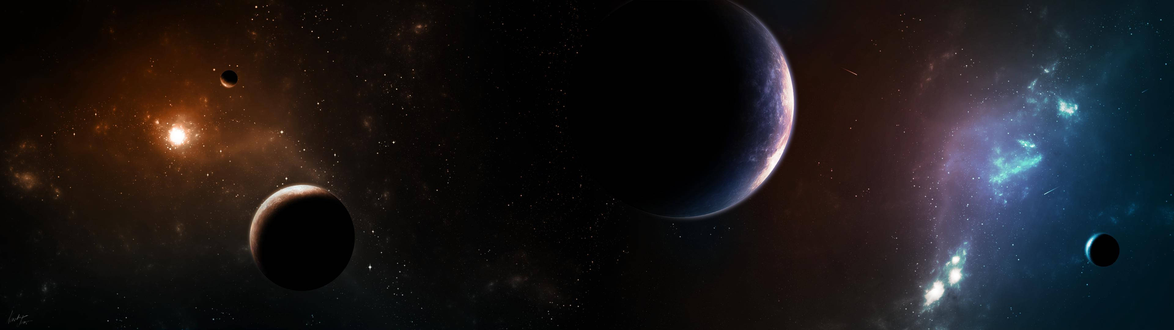 3840x1080 גלקסיה HD לצג כפול טפט