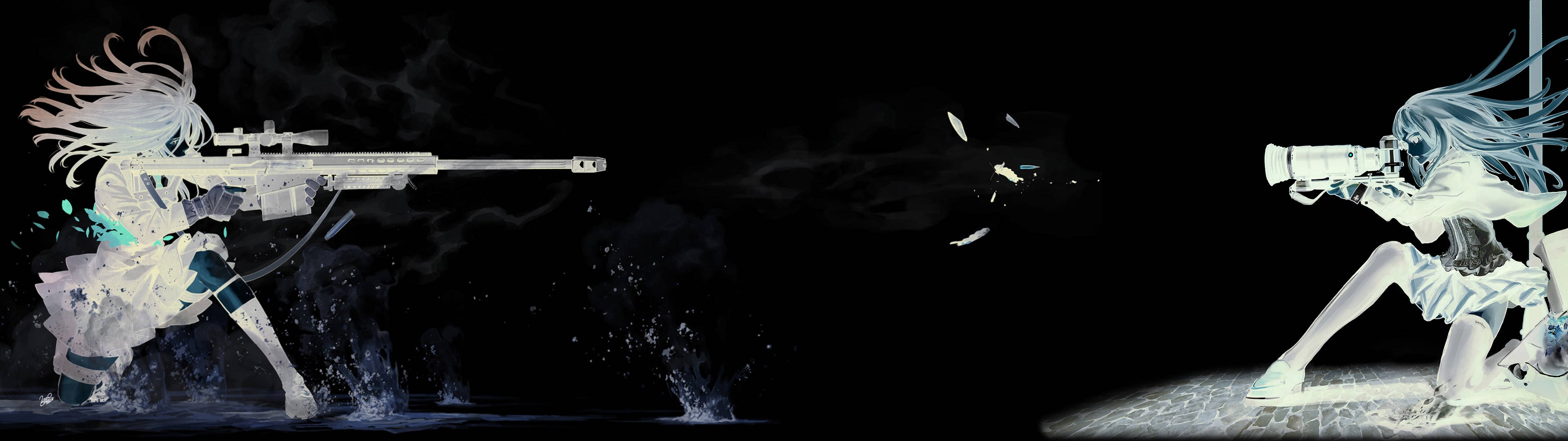 3840x1080 HD דו-מסך דו-קרב אקדחים טפט