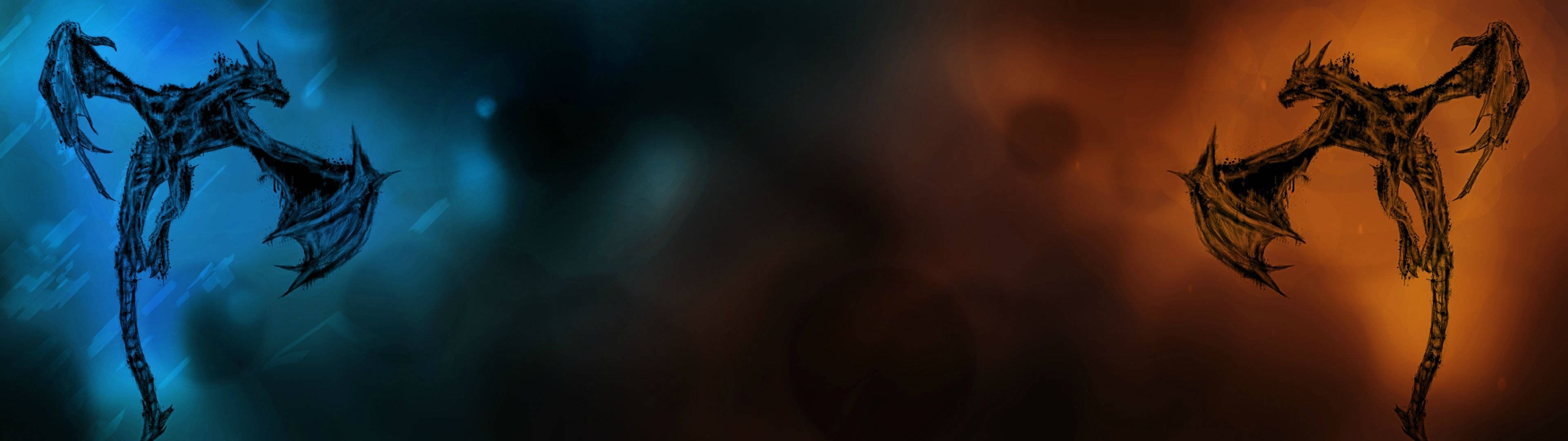 3840x1080 HD דרקונים לצג כפול טפט