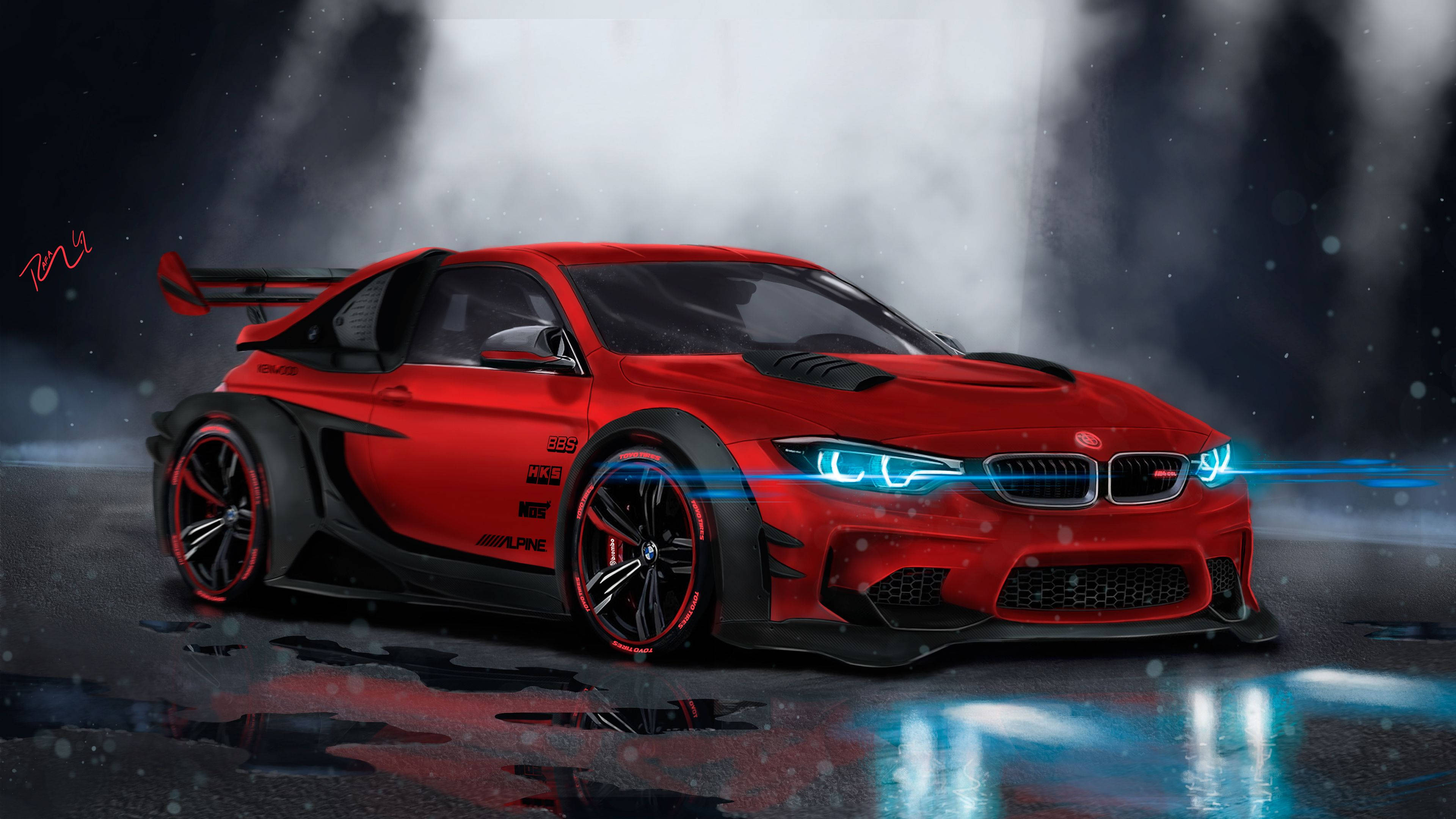 מכונית 4K קונספט ארט של BMW טפט