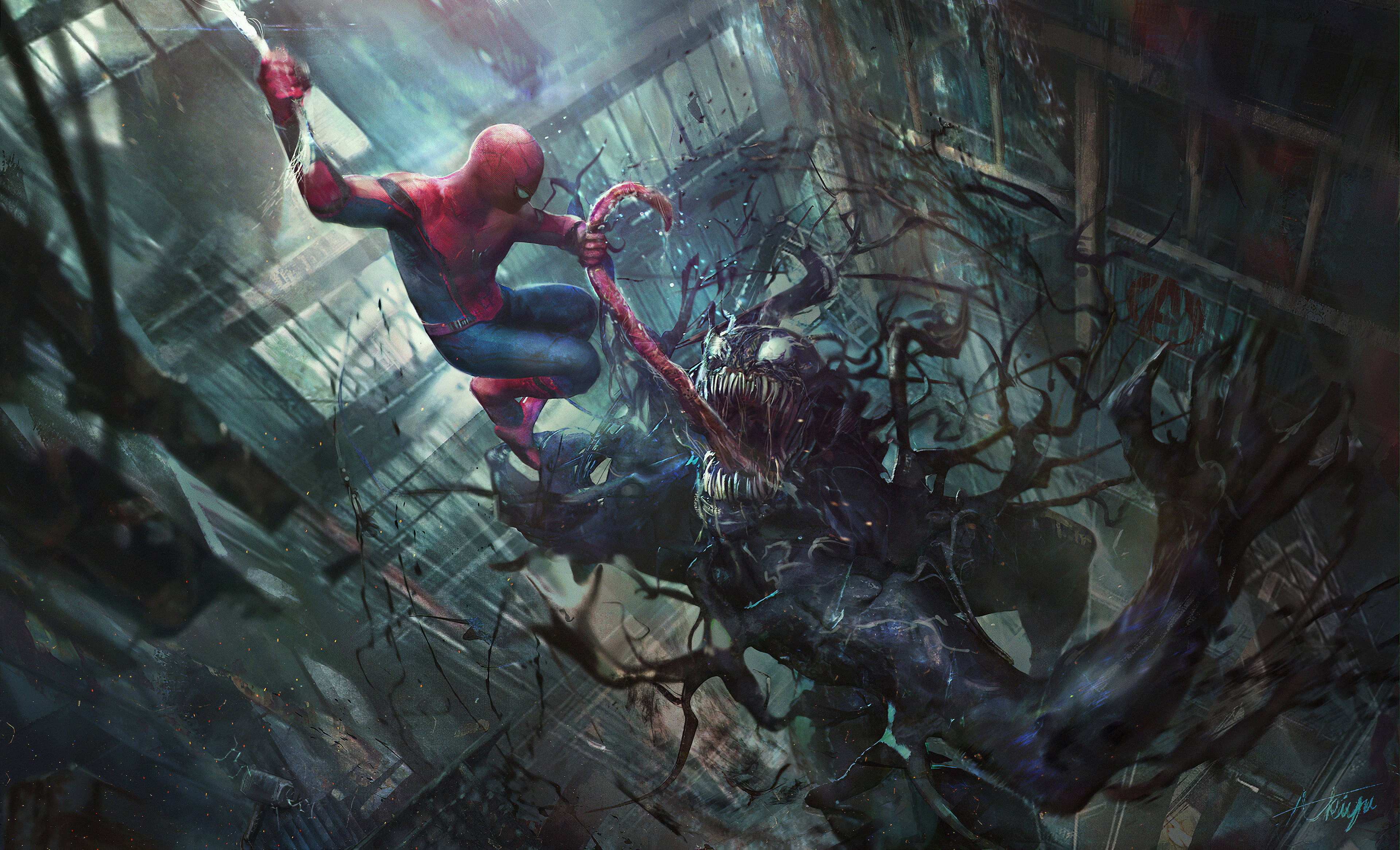 4K אולטרה HD Venom נגרר על ידי הלשון טפט