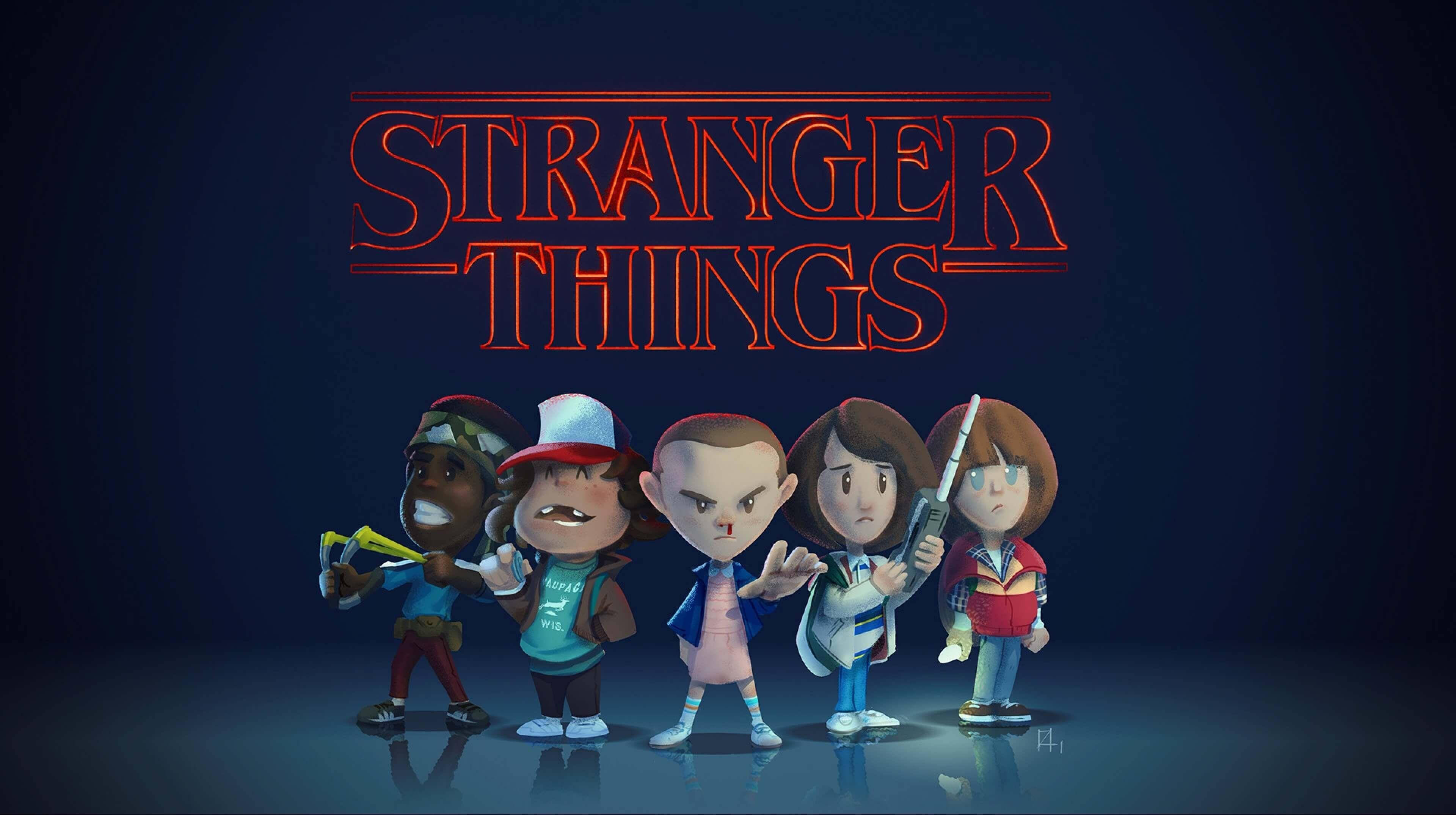 קריקטורה 4K של Stranger Things טפט