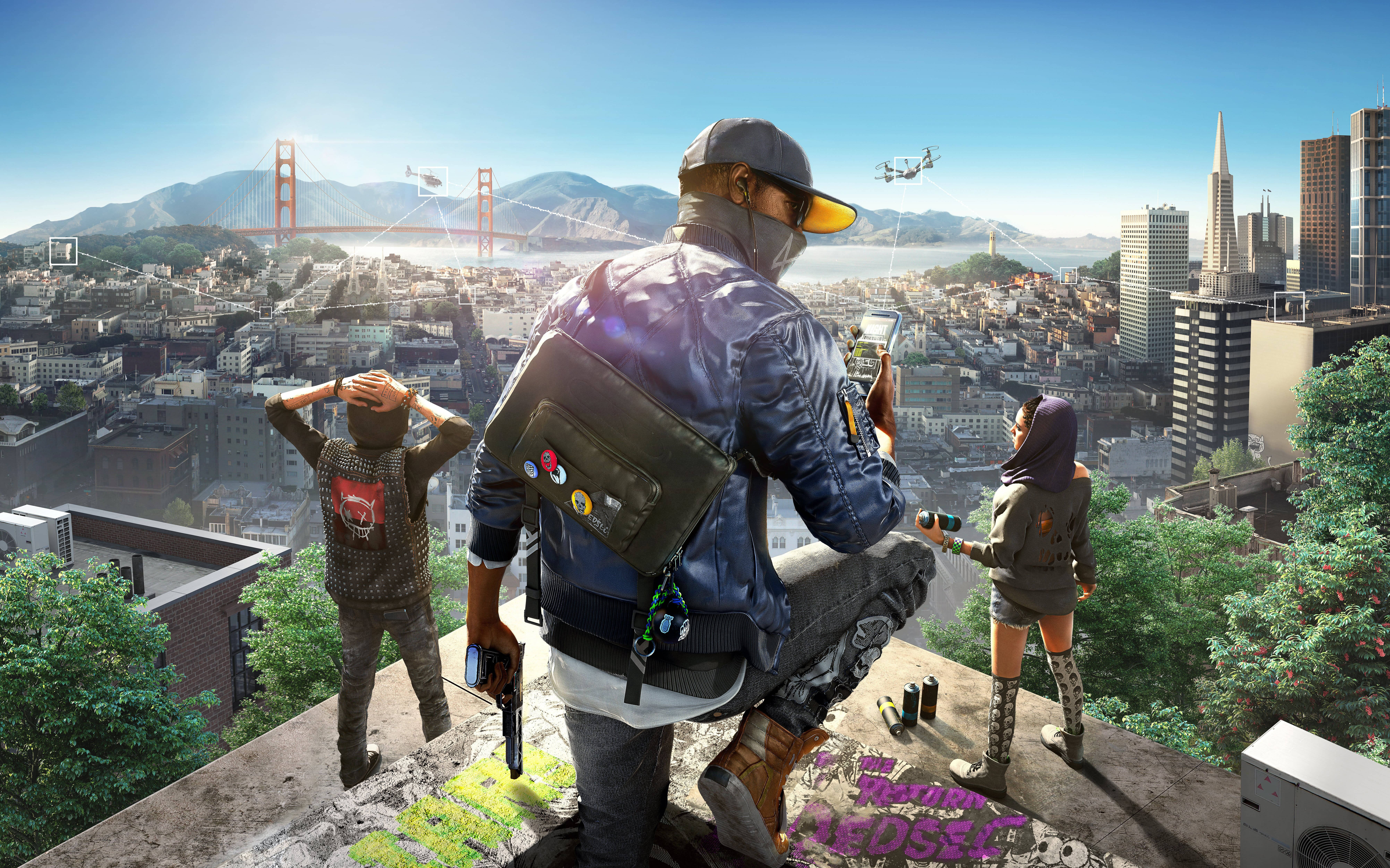 תצוגה מרתקת ב-4K של משחק הווידאו Watch Dogs 2 טפט