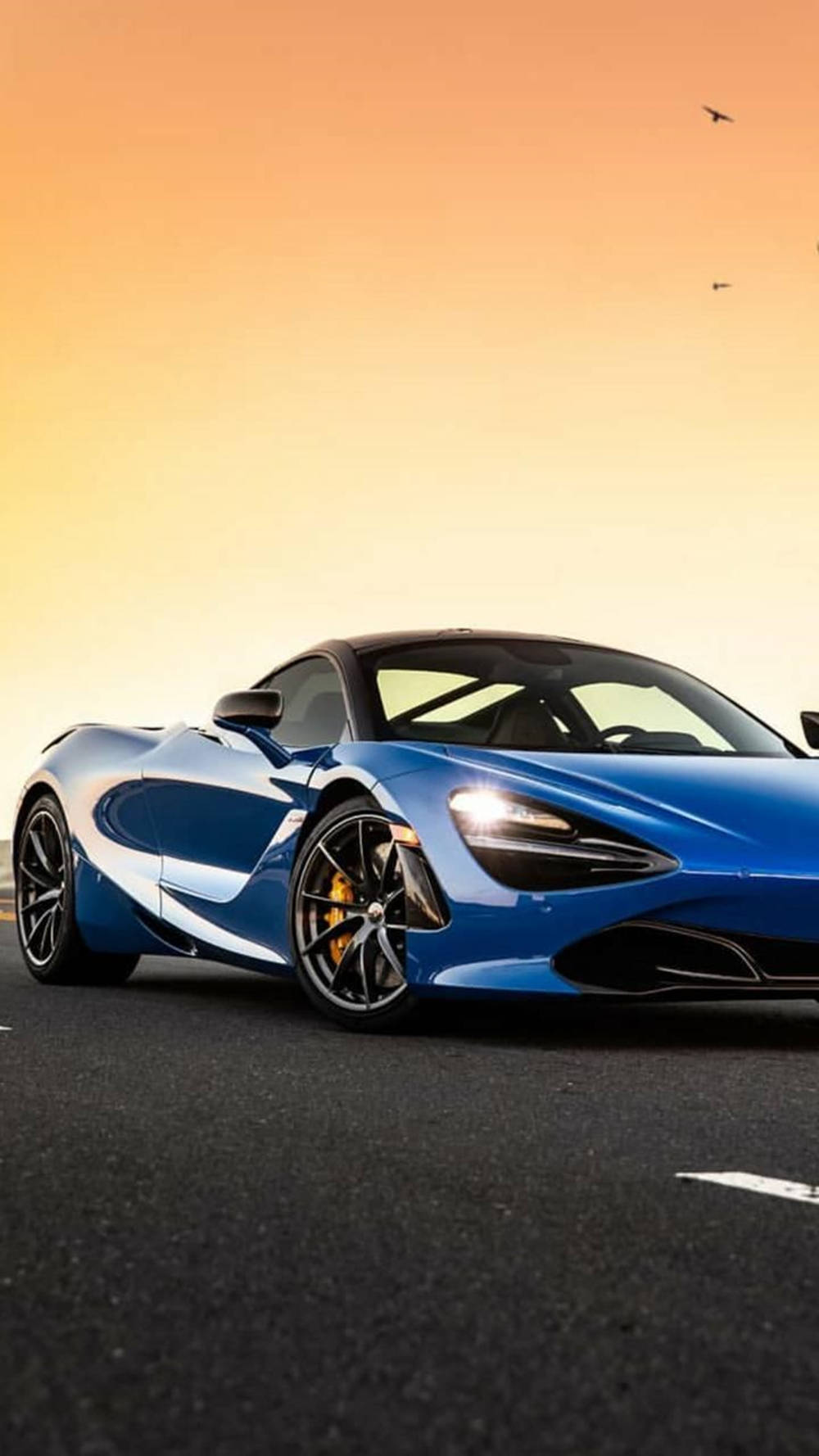מקלארן 720S כחול בשקיעה לטלפון טפט