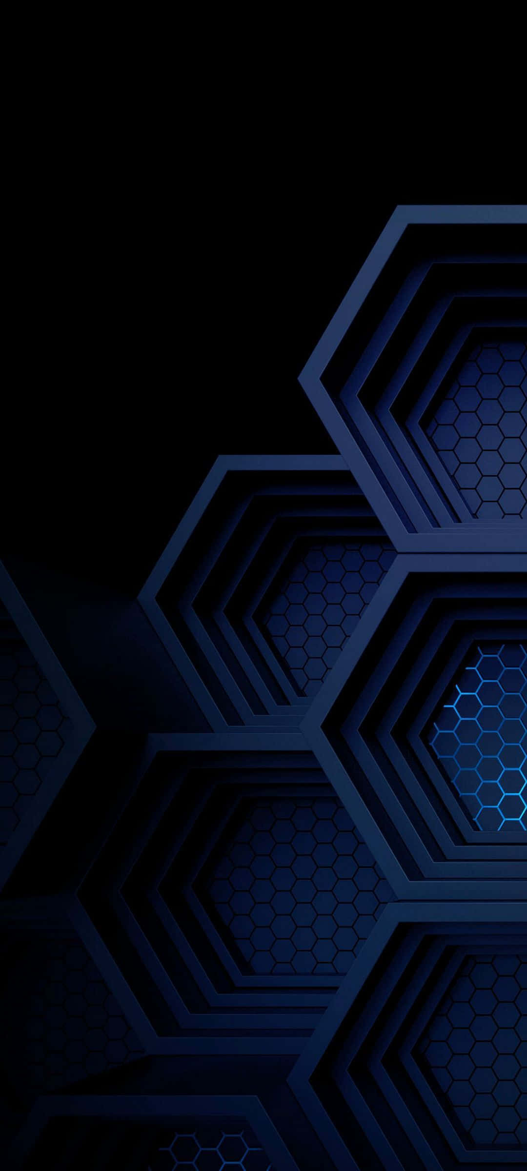 משושים כחולים AMOLED טפט