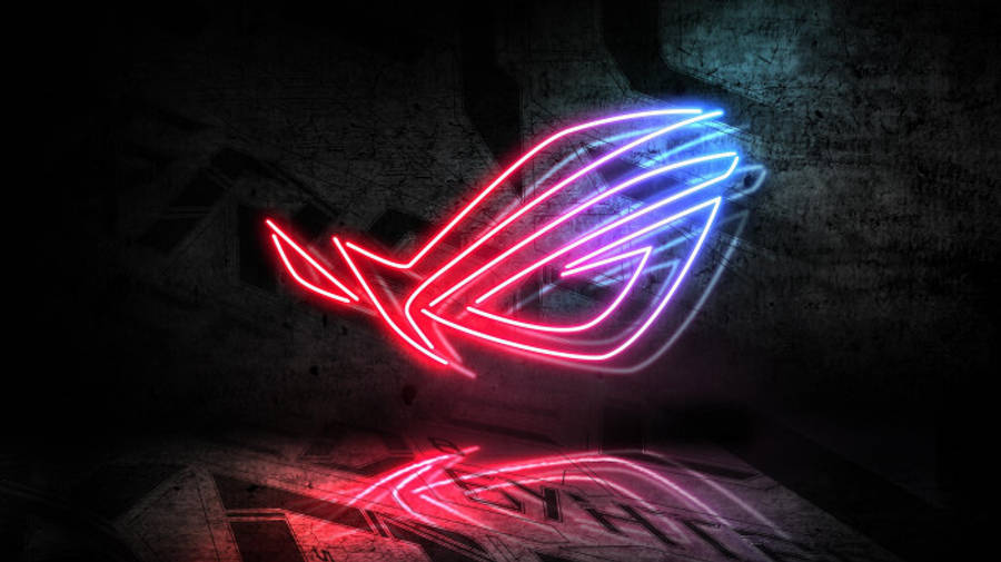 לוגו ASUS ROG בכחול ואדום ניאון טפט