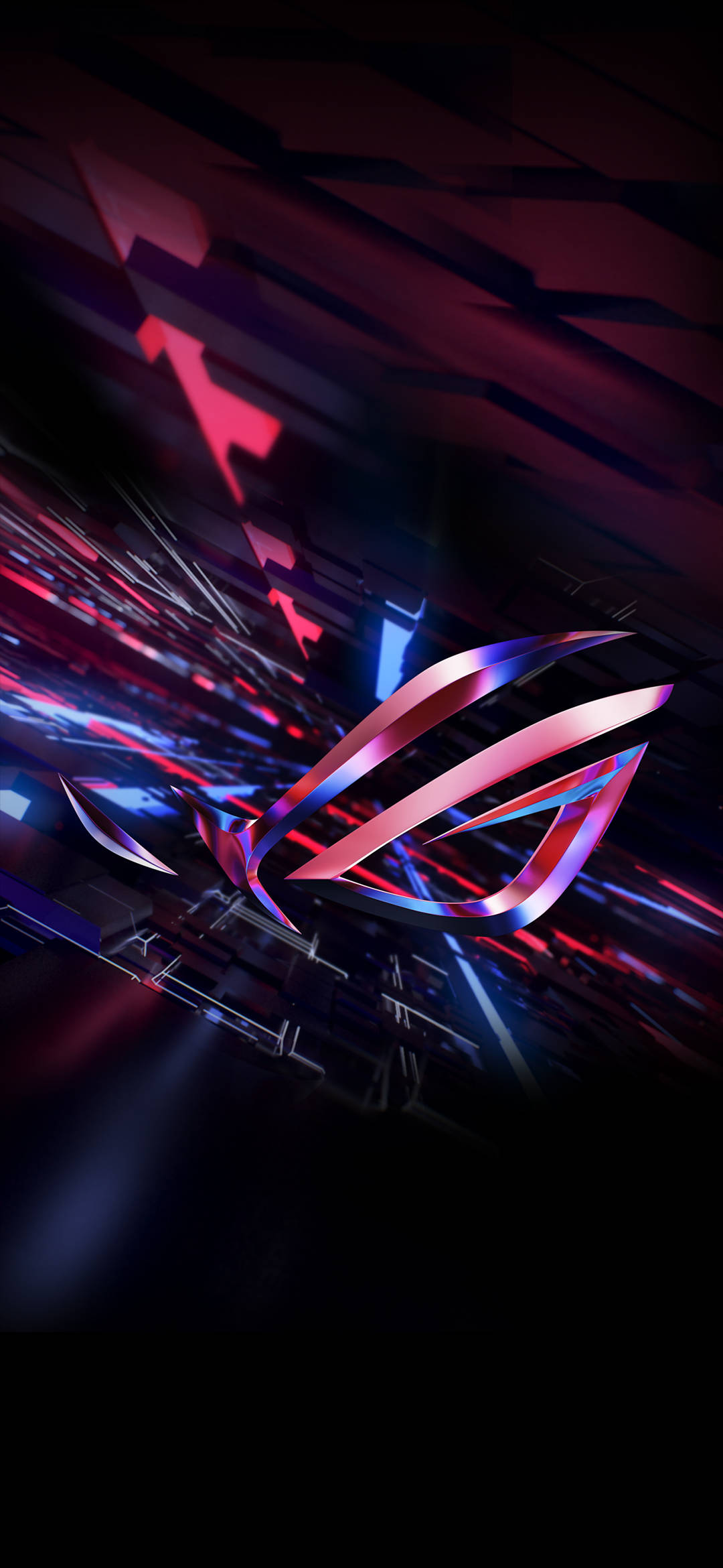טלפון Asus ROG אדום תלת-ממדי עם לוגו זוהר טפט