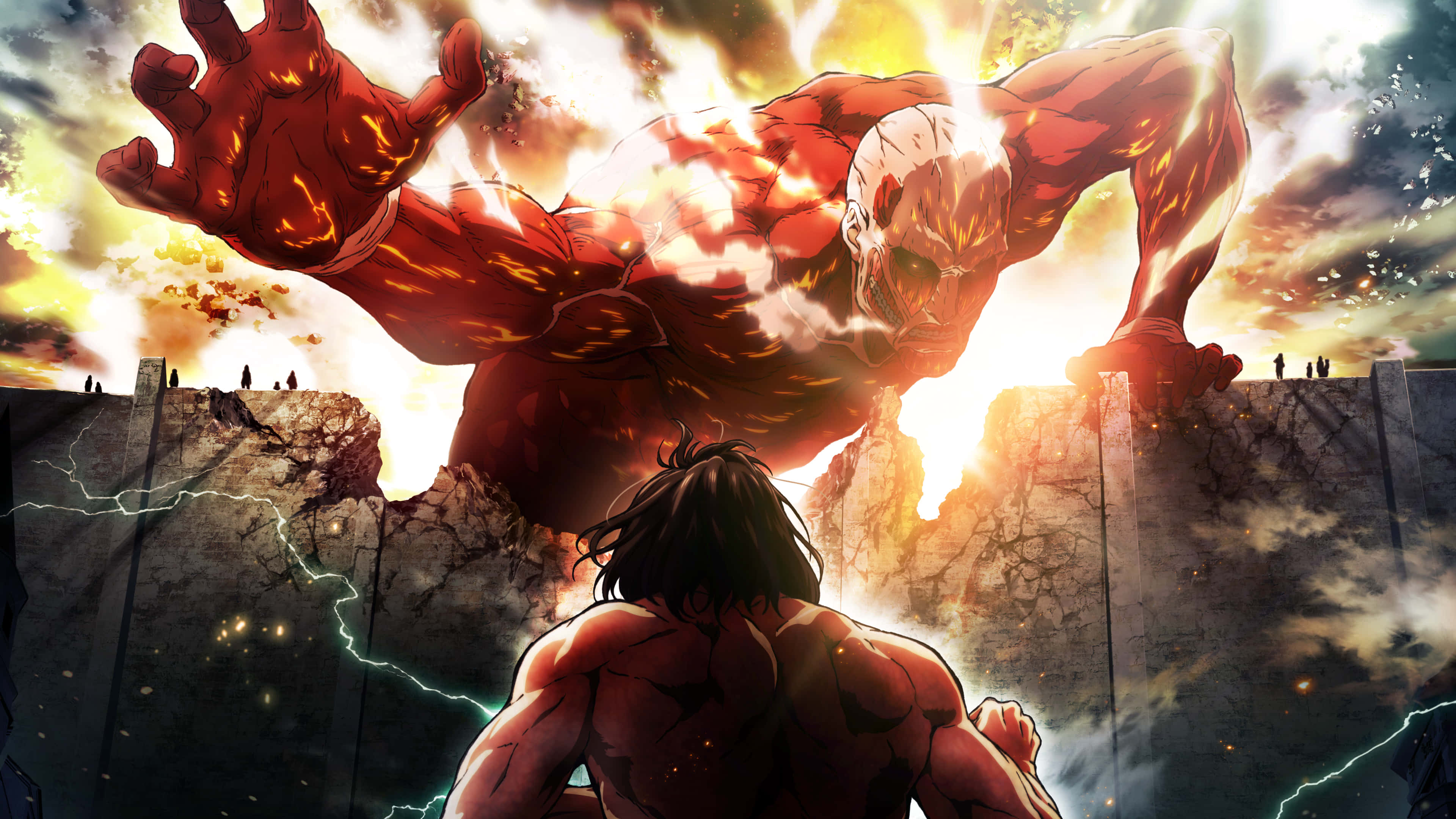 המאבק להצלת האנושות בסדרת האנימה הסוחפת Attack on Titan טפט
