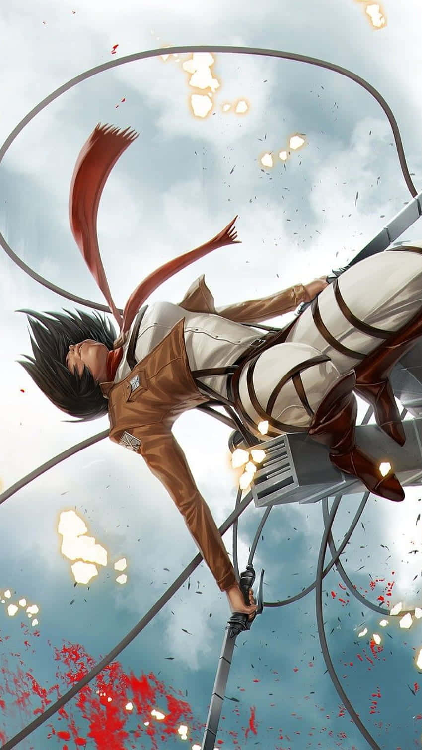 מיקאסה אקרמן נופלת - Attack On Titan אנימה טפט