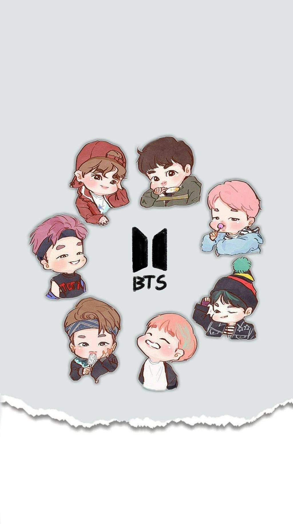 ציור חמוד של לוגו B21 של BTS טפט