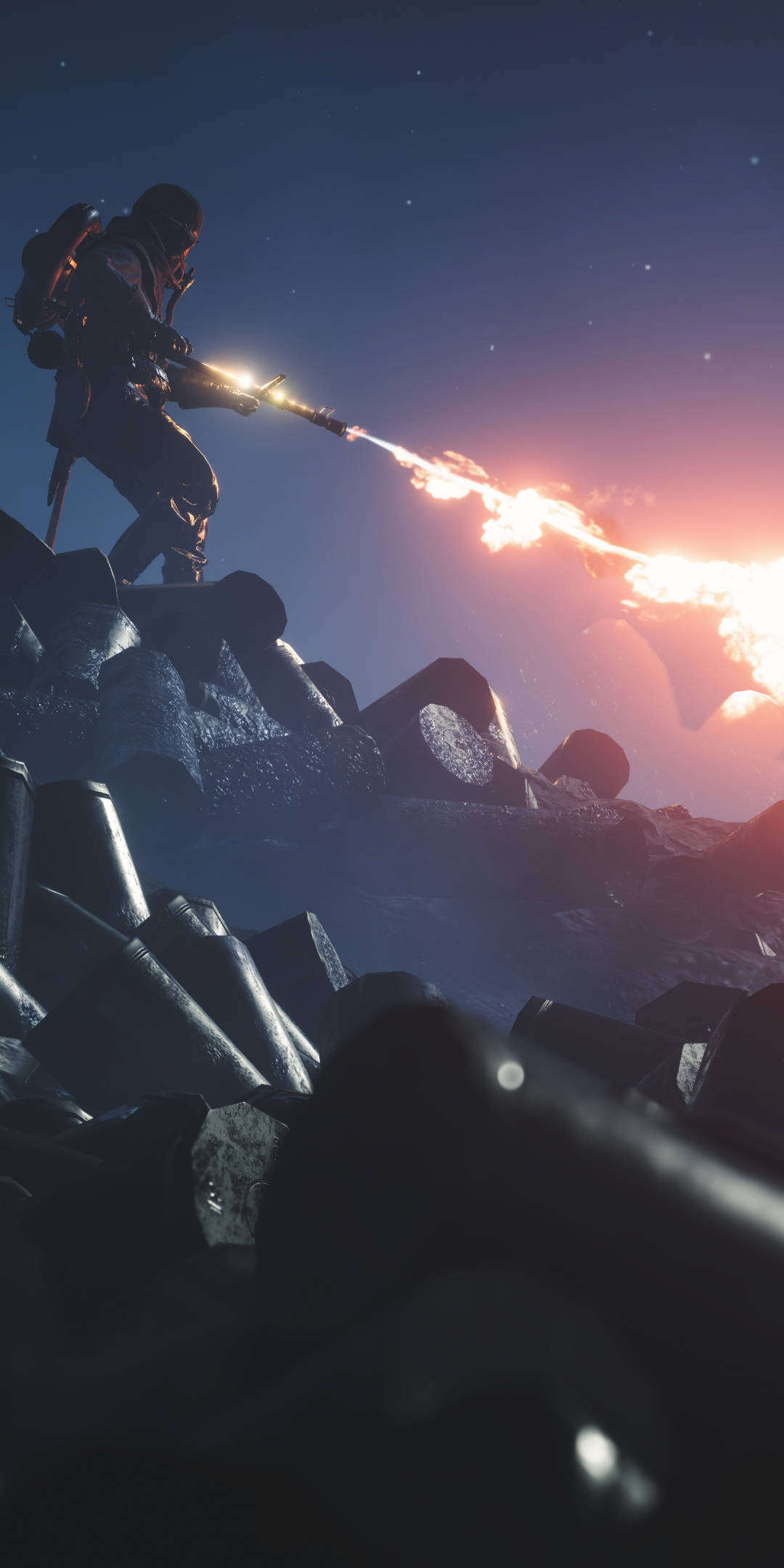 פעולה מרגשת עם לוחם הלהבות של Battlefield 1 על הטלפון שלך. טפט