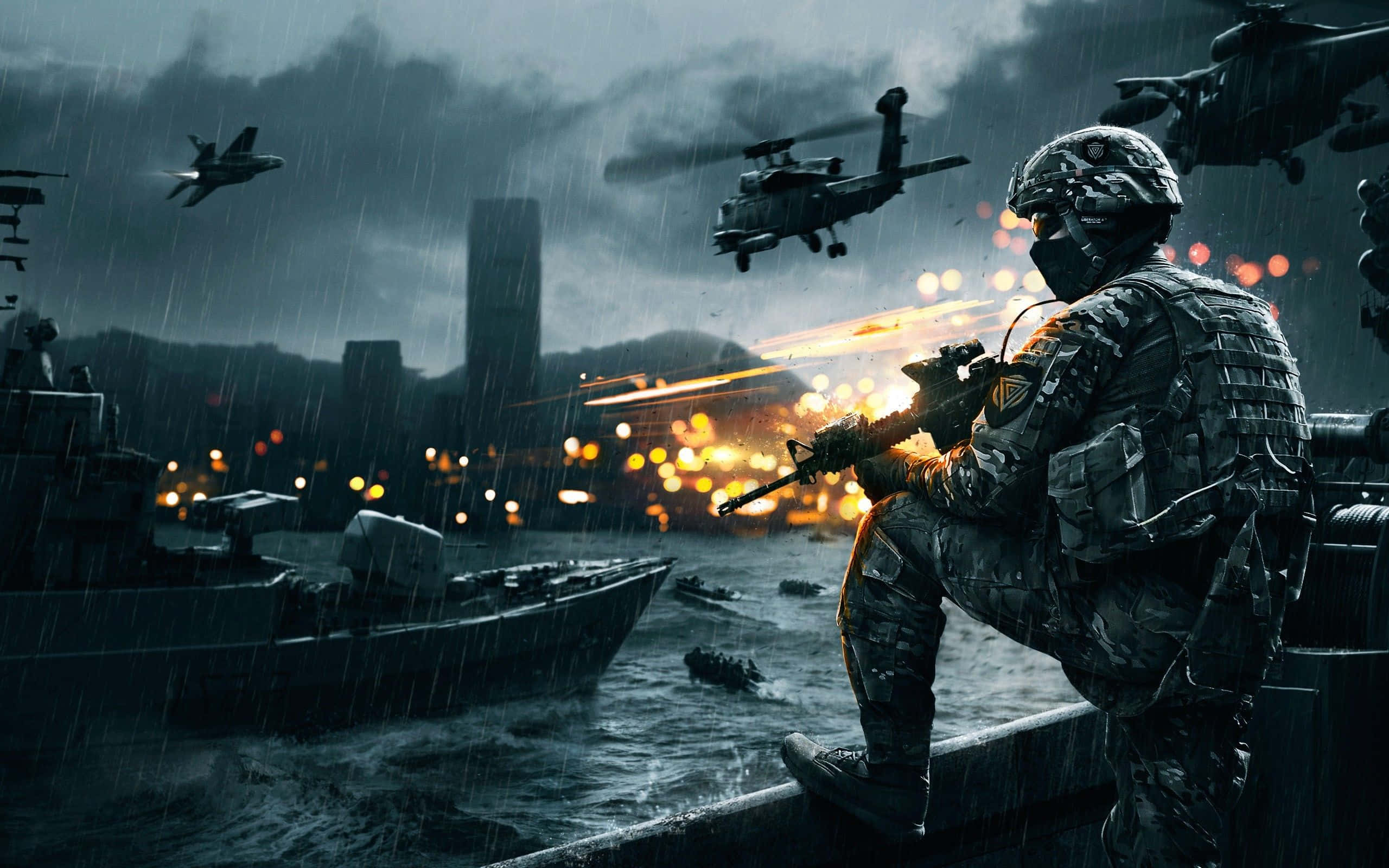 Battlefield 4 חוף צבאי לשולחן העבודה טפט
