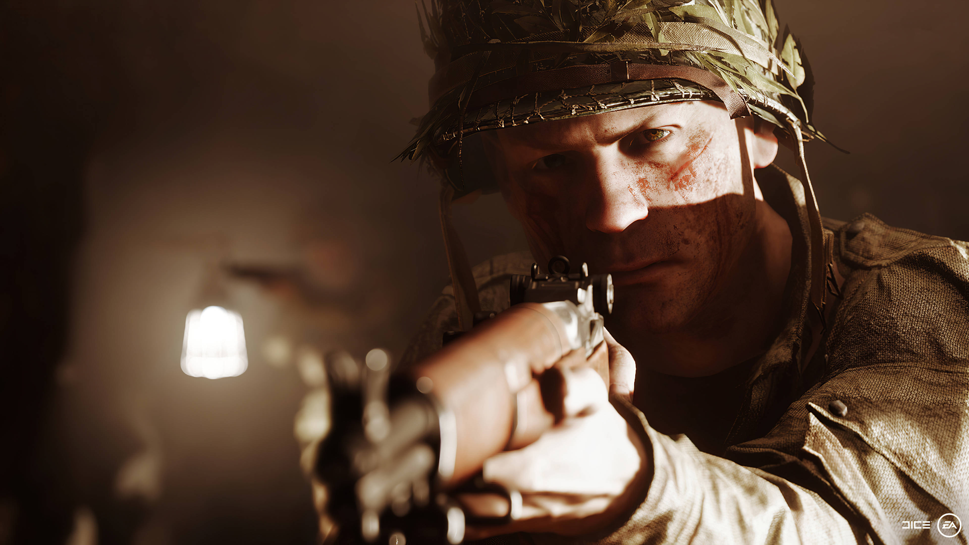 Battlefield 5 4K תקריב נשק מכוון טפט
