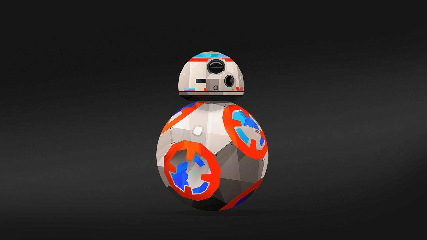 דרואיד BB8 עם עיגולים אדומים טפט