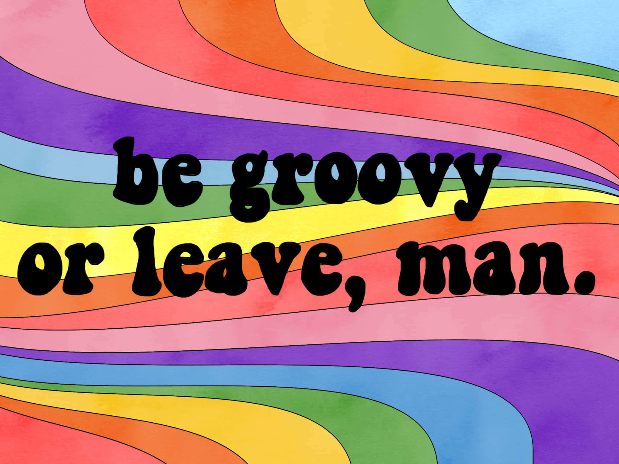 ציטוט Be Groovy או עזוב, גבר אסתטיקת שנות ה-70 לשולחן העבודה טפט