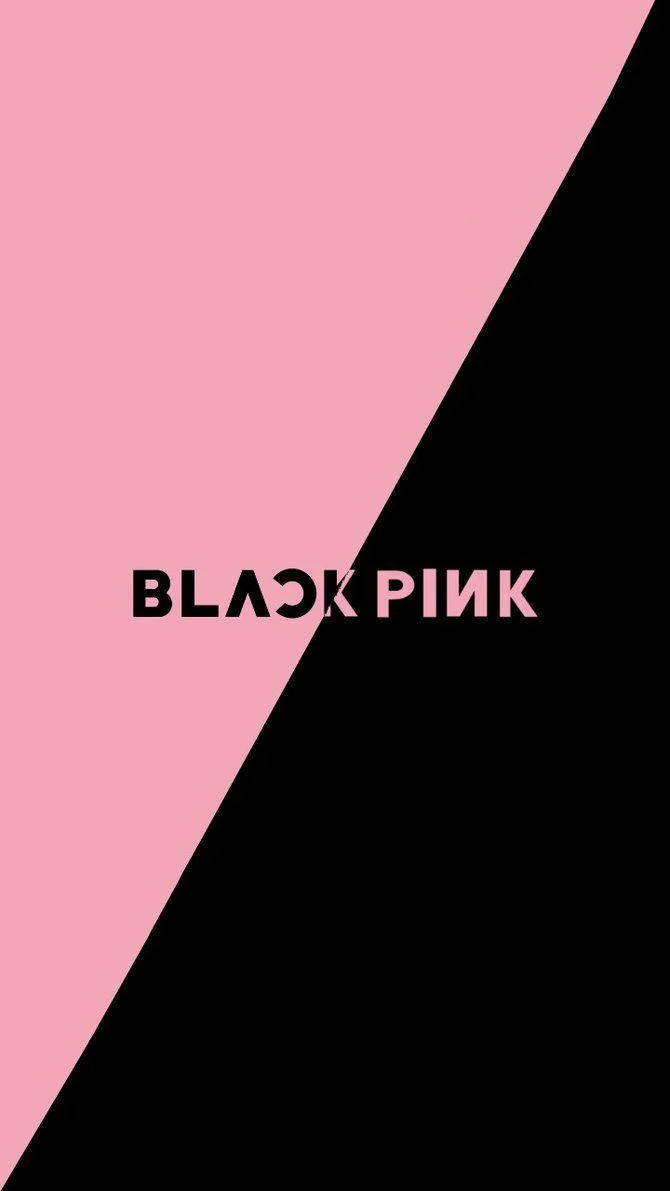 לוגו BLACKPINK עם חלוקה אלכסונית של צבע טפט