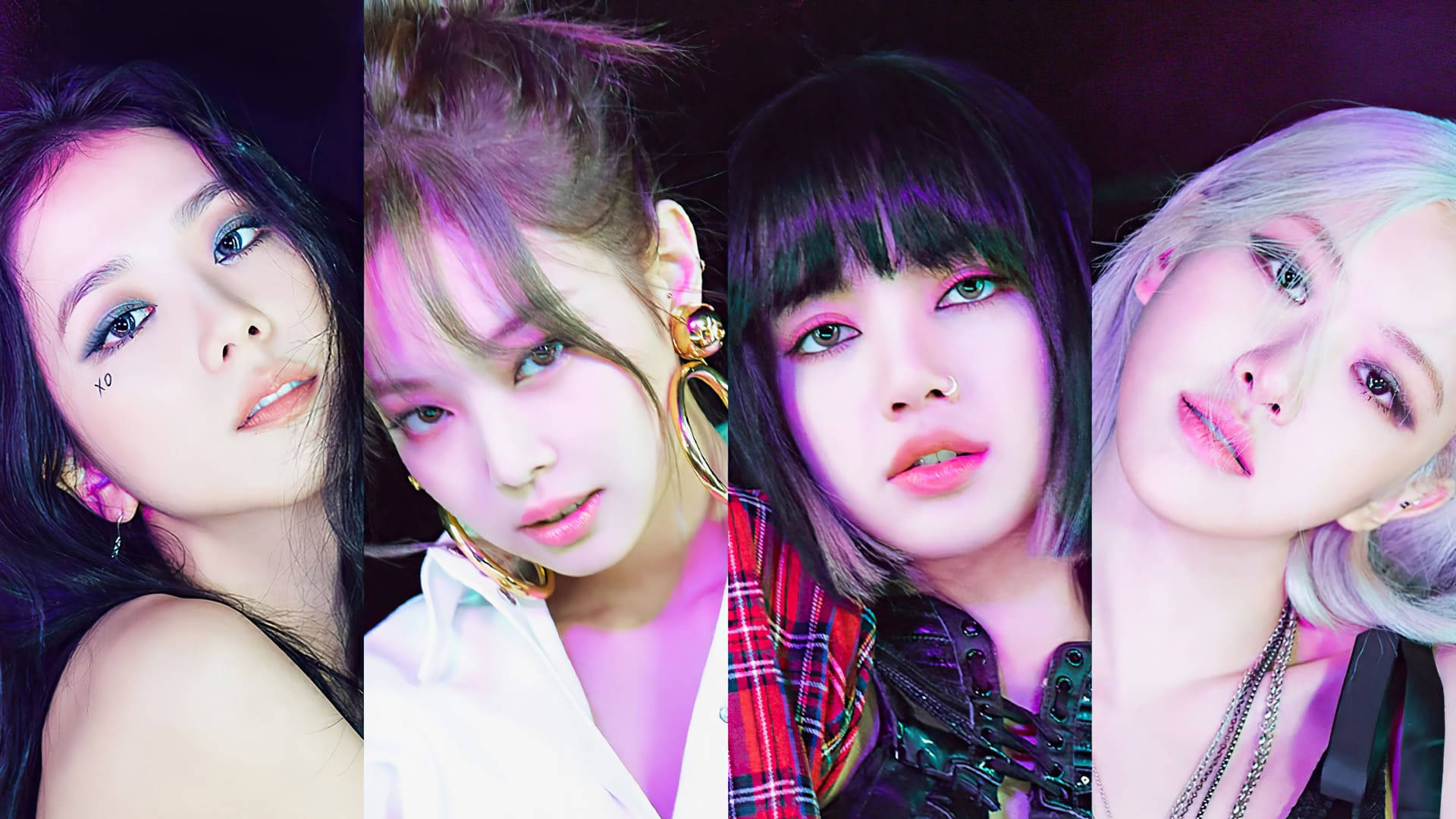 קולאז' תקריב Blackpink לשולחן העבודה טפט