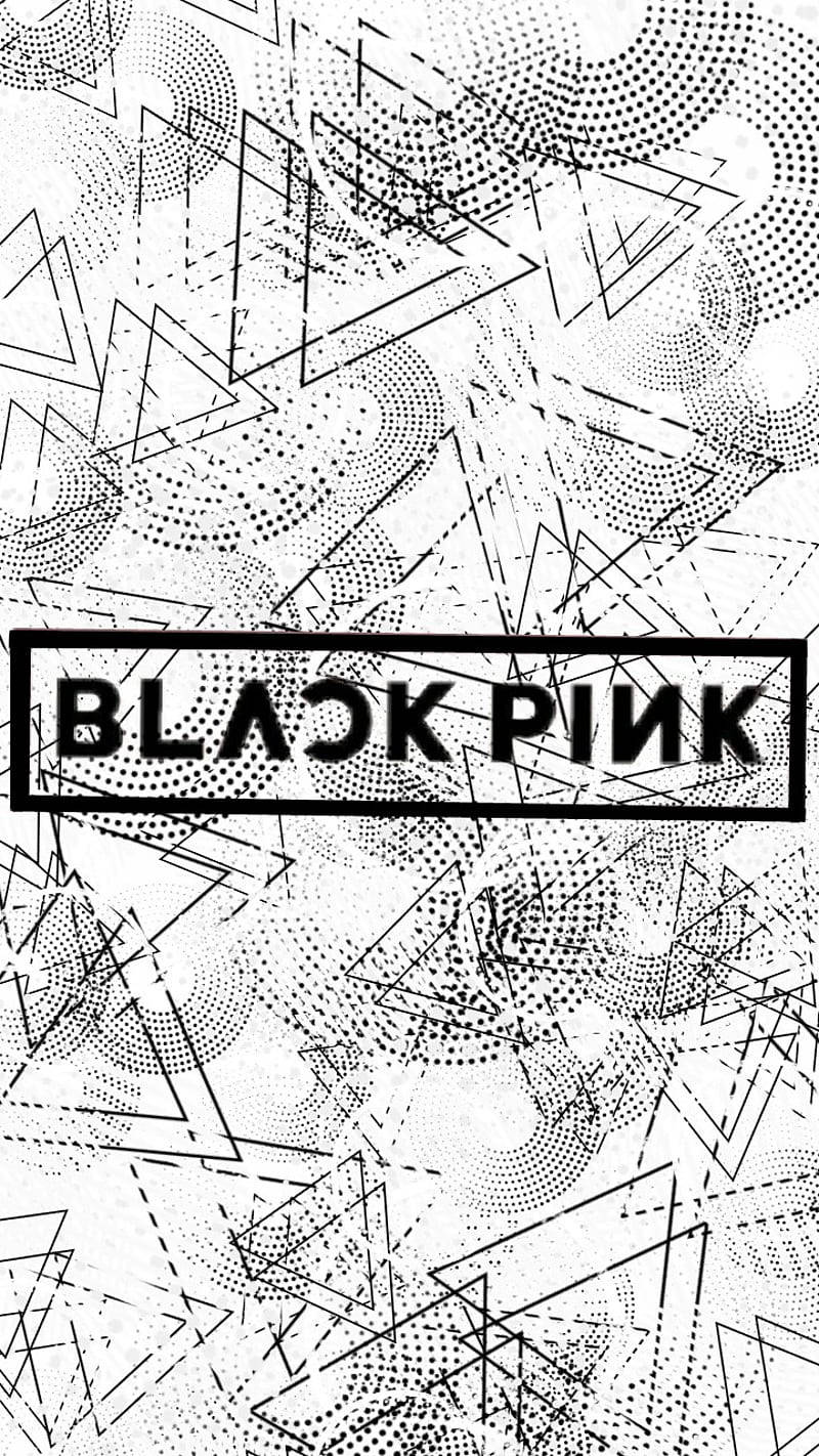 לוגו BLACKPINK בשחור על רקע לבן טפט