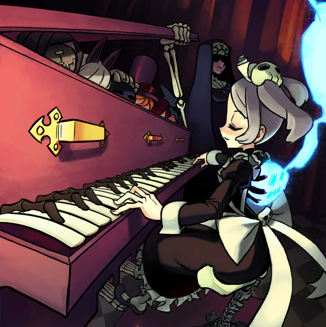Bloody Marie מ-Skullgirls מנגנת בפסנתר טפט