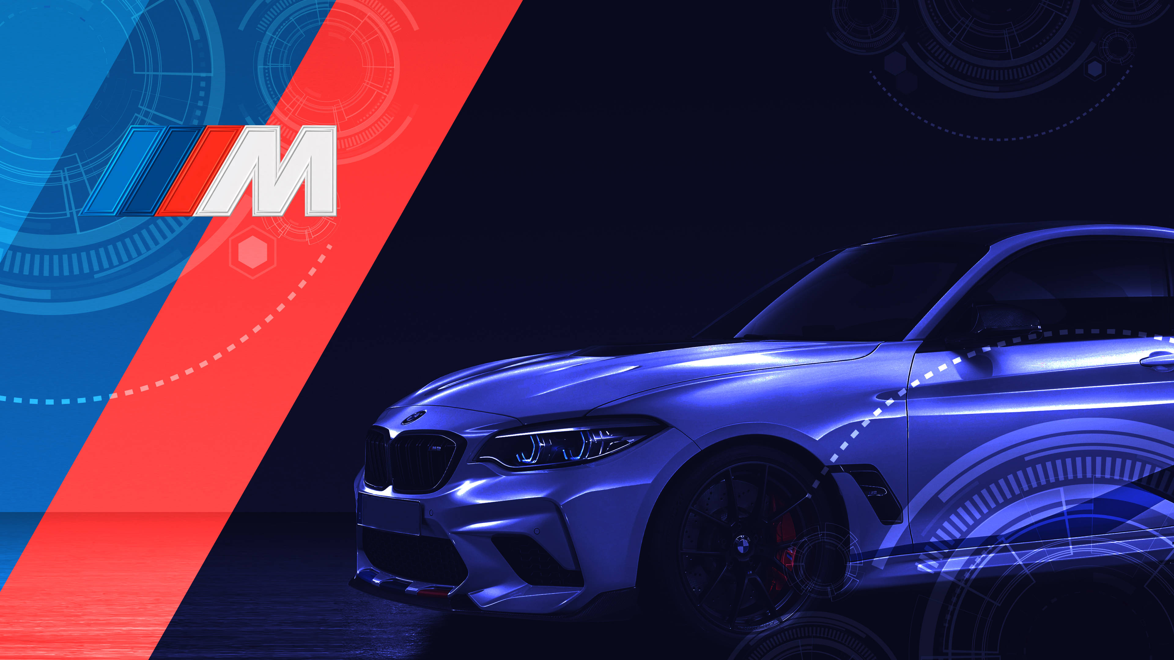 BMW M לוגו רכב אינדיגו טפט