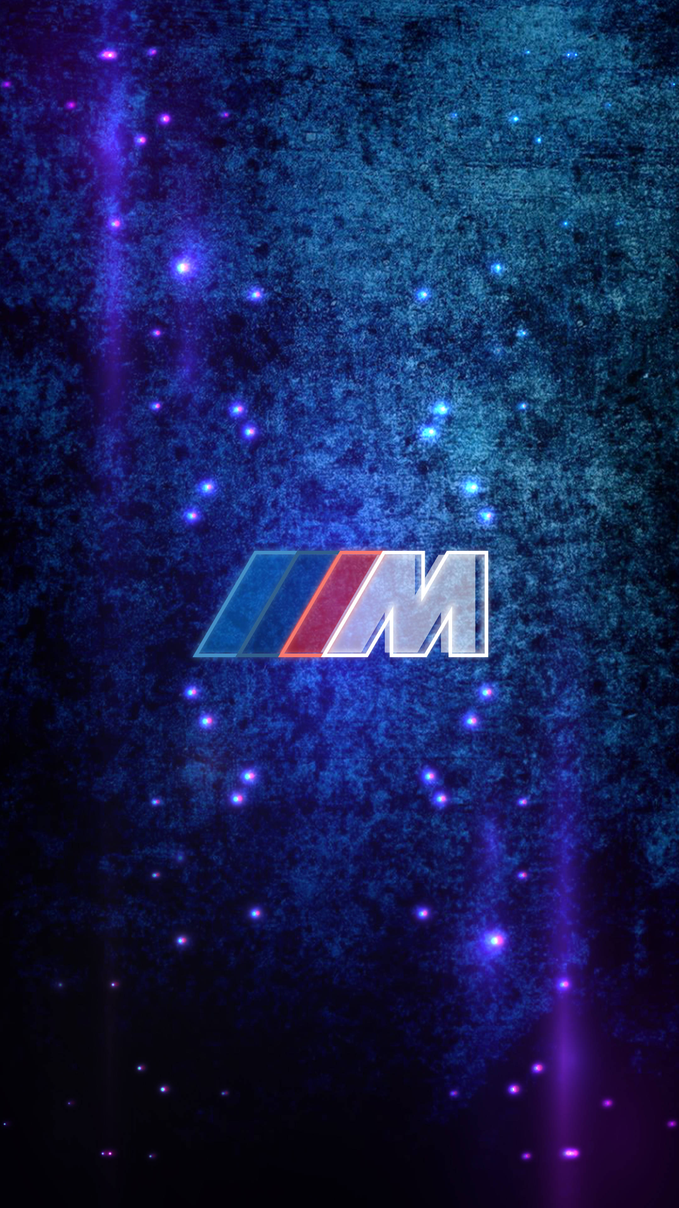 לוגו BMW M בניצוצות כחולים וסגולים טפט