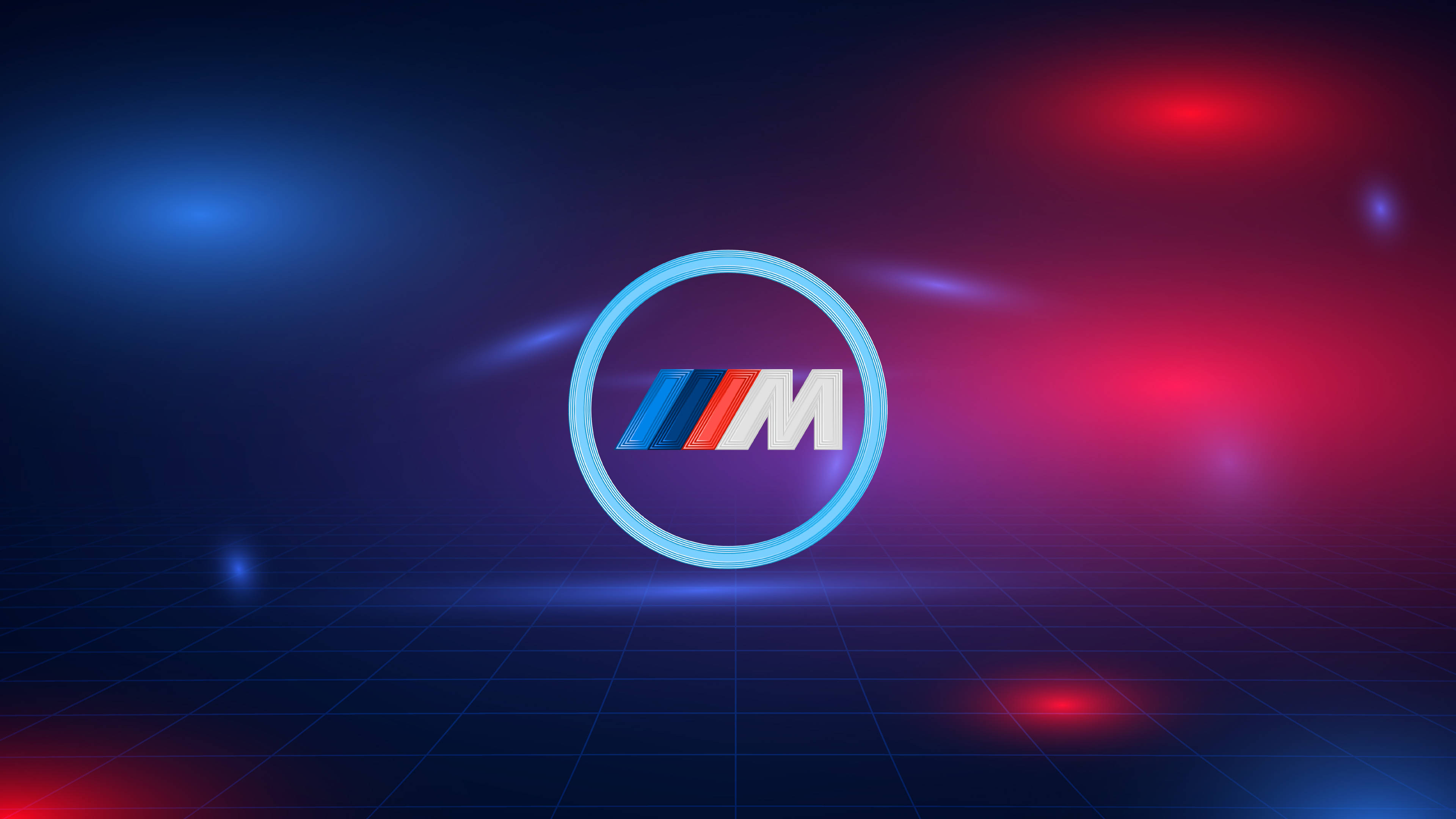 לוגו BMW M באורות כחולים ואדומים טפט