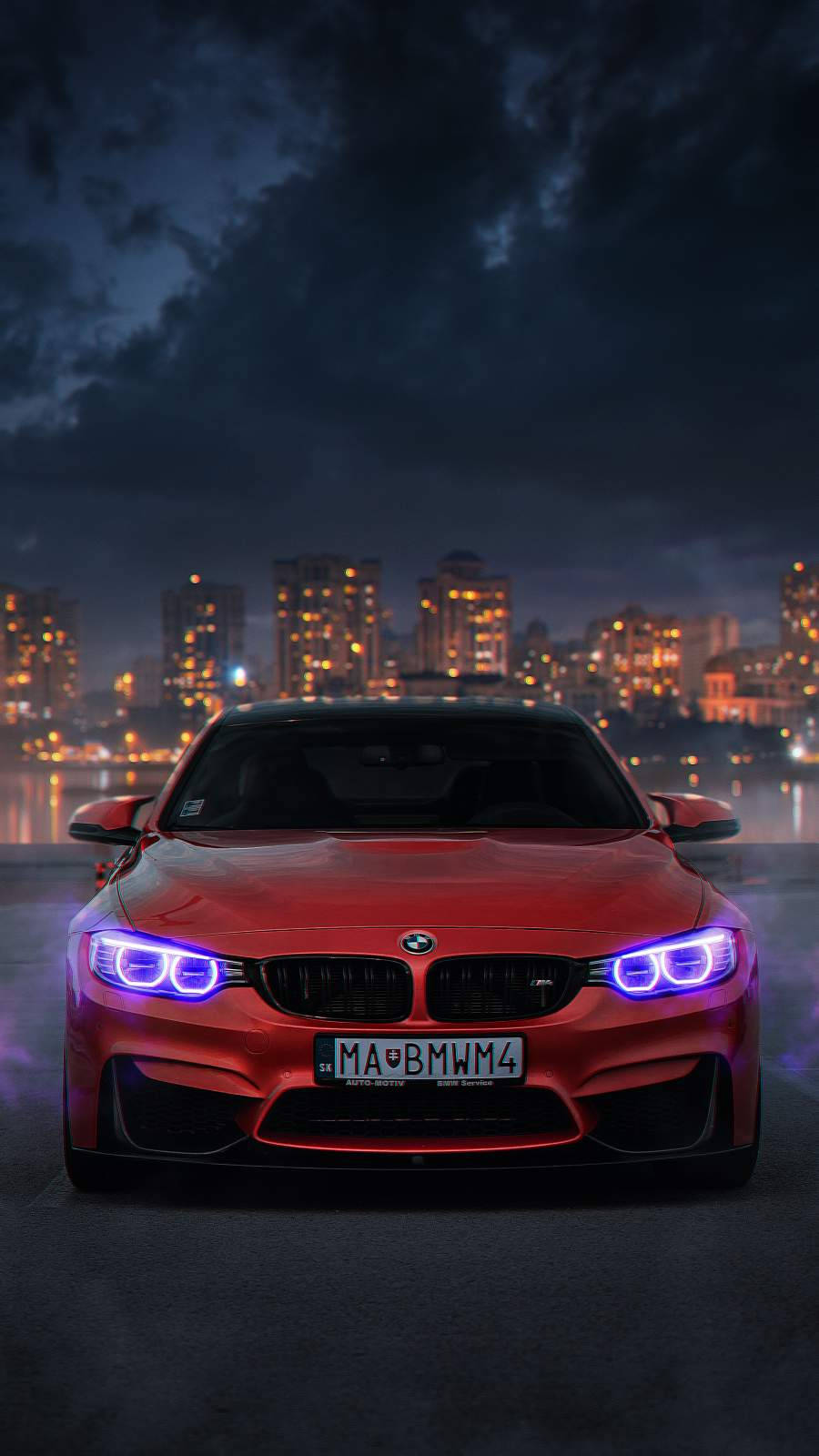 BMW M4 אדומה רכב לאייפון — אייפון טפט