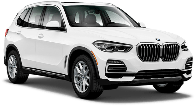 ראייה צדדית של רכב BMW X5 SUV לבן טפט