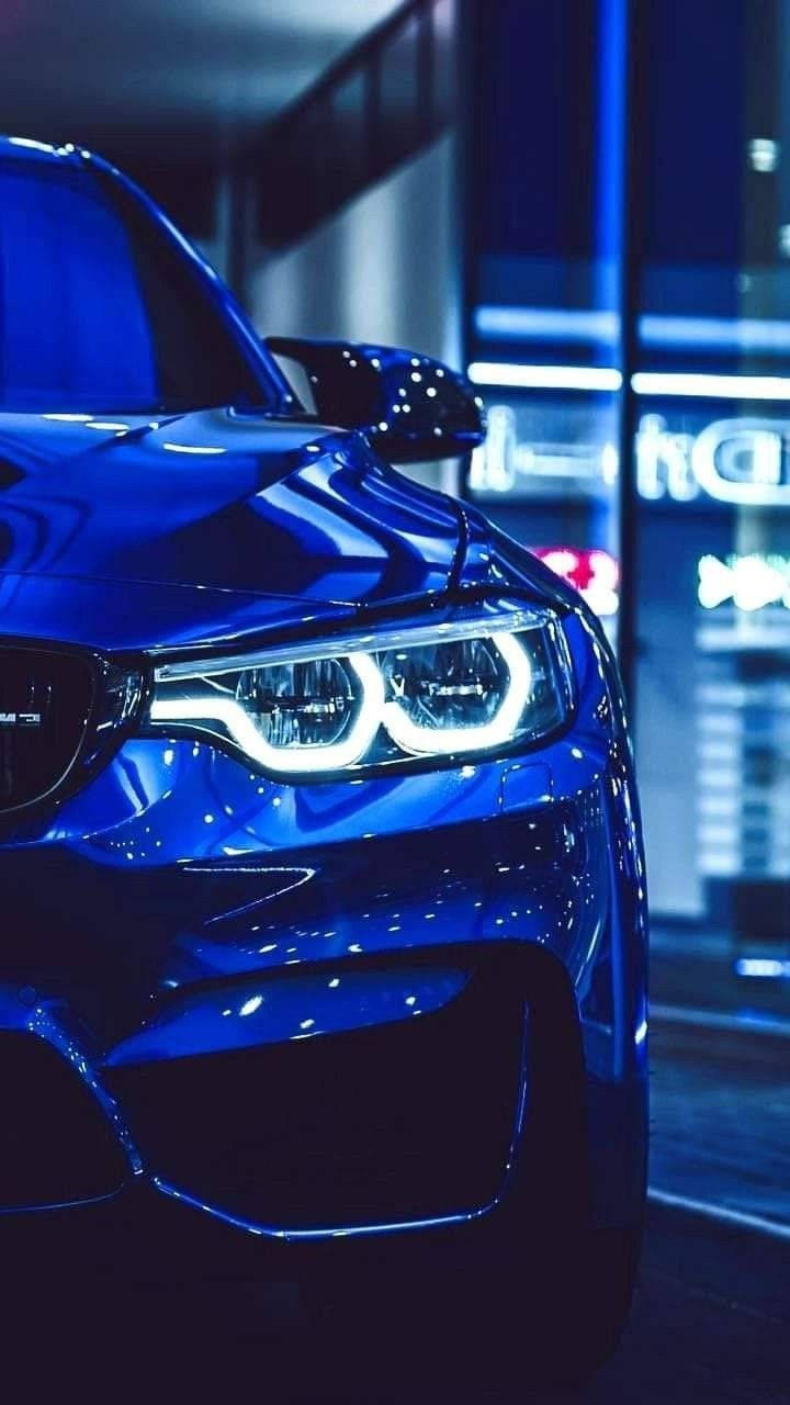 פנס קדמי זוהר של BMW כחולה טפט