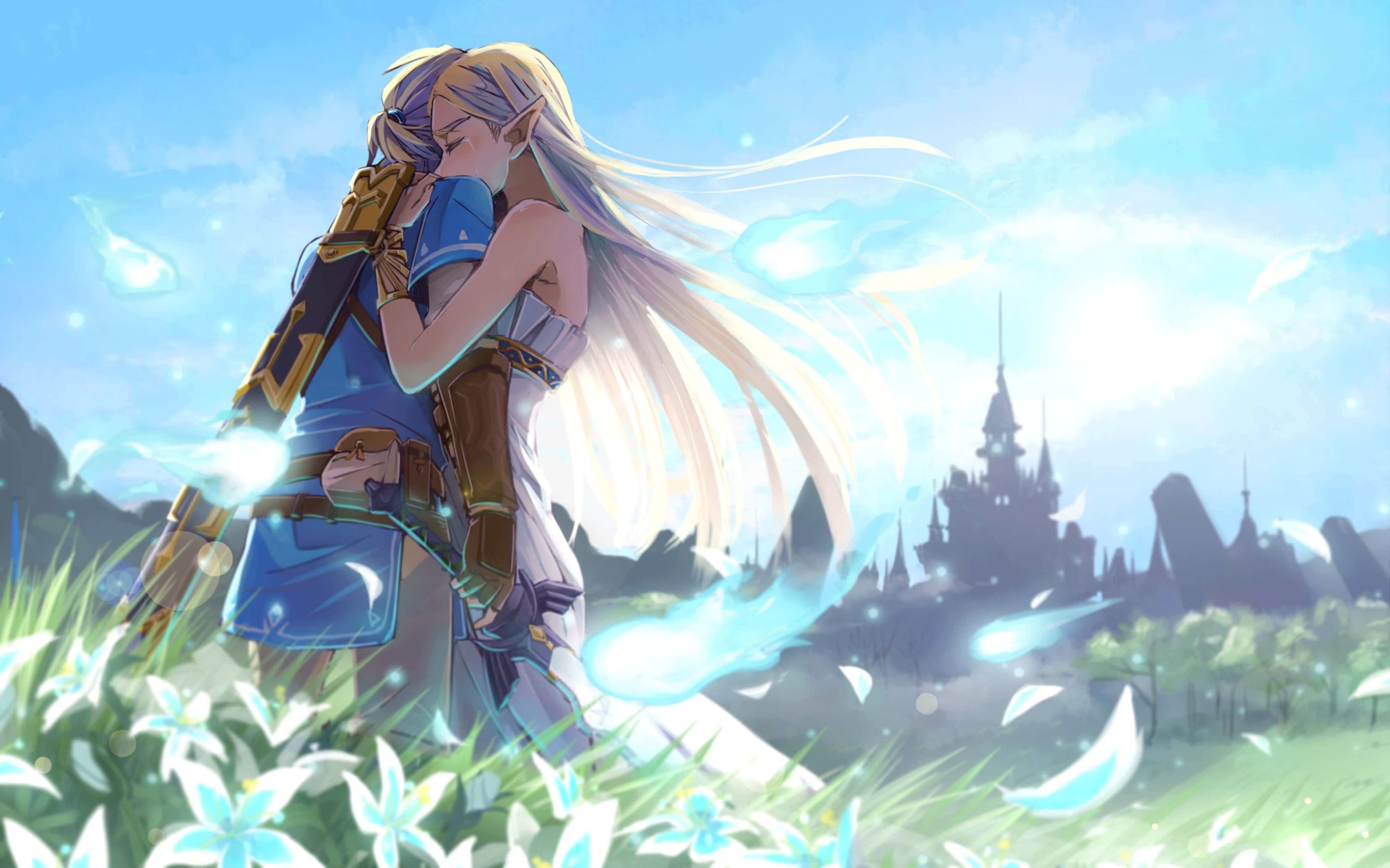 זלדה Breath Of The Wild 4K חיבוק טפט