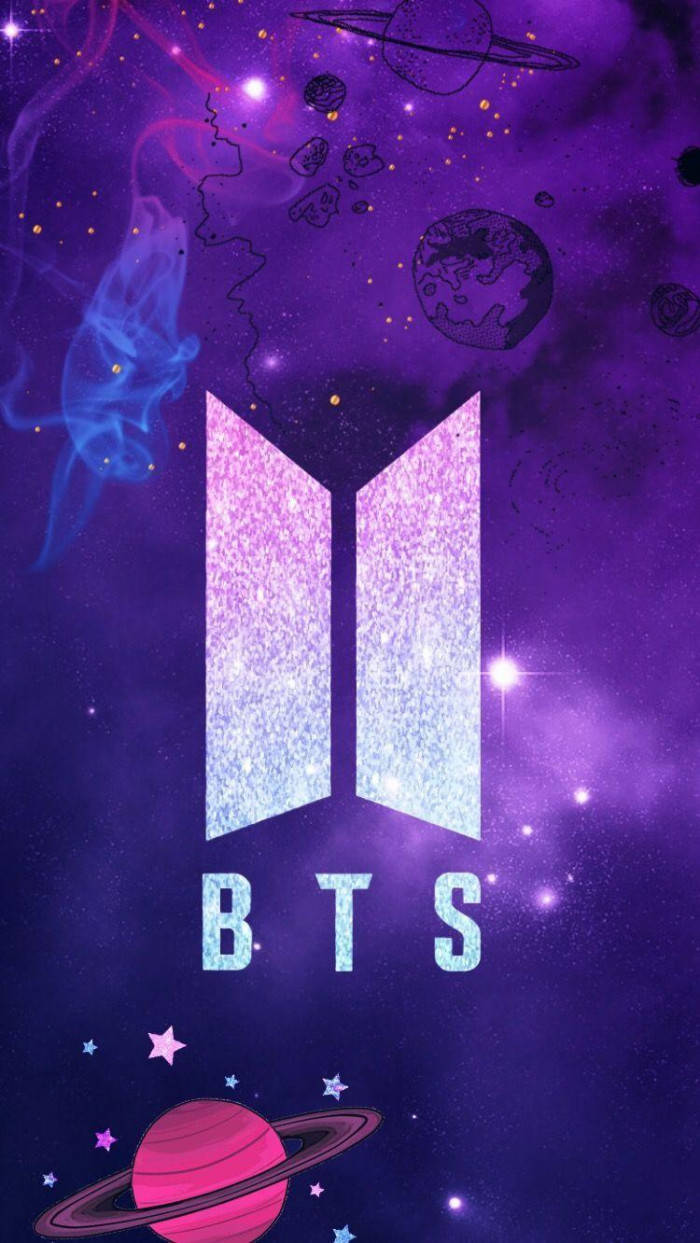 לוגו BTS גלקסיה עם כוכב לכת טפט