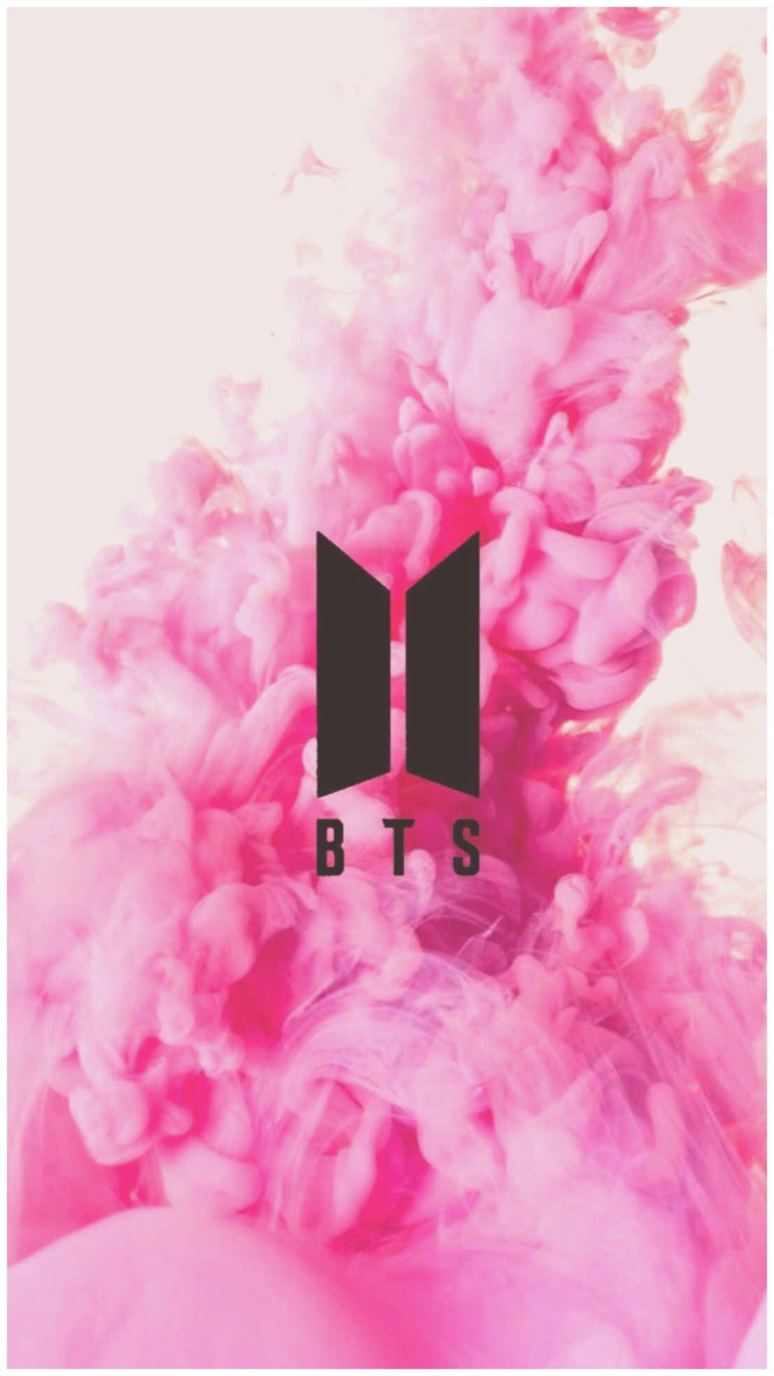 לוגו BTS על רקע עשן ורוד חמוד לאייפד טפט