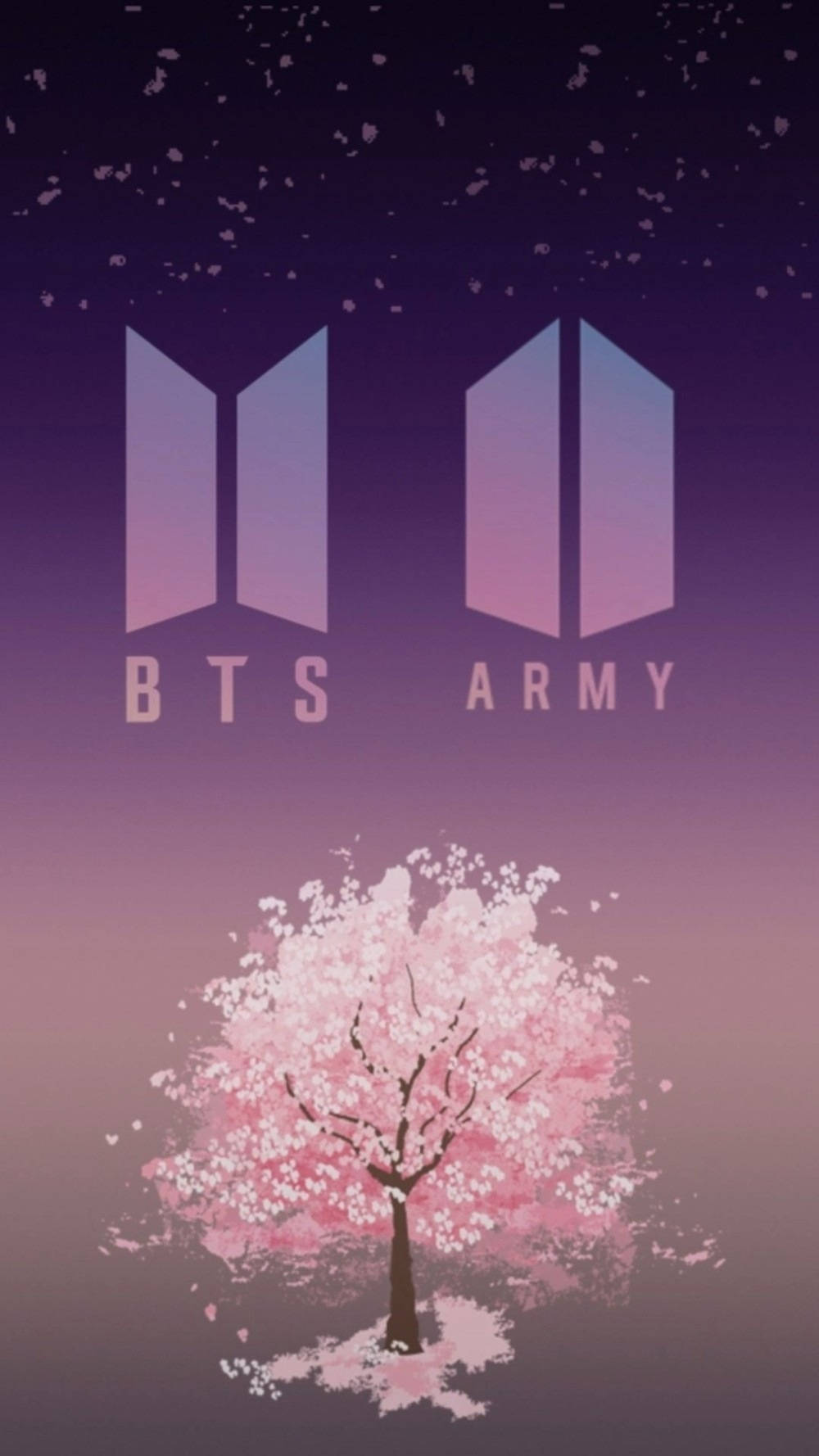לוגו BTS ARMY אסתטי סגול טפט