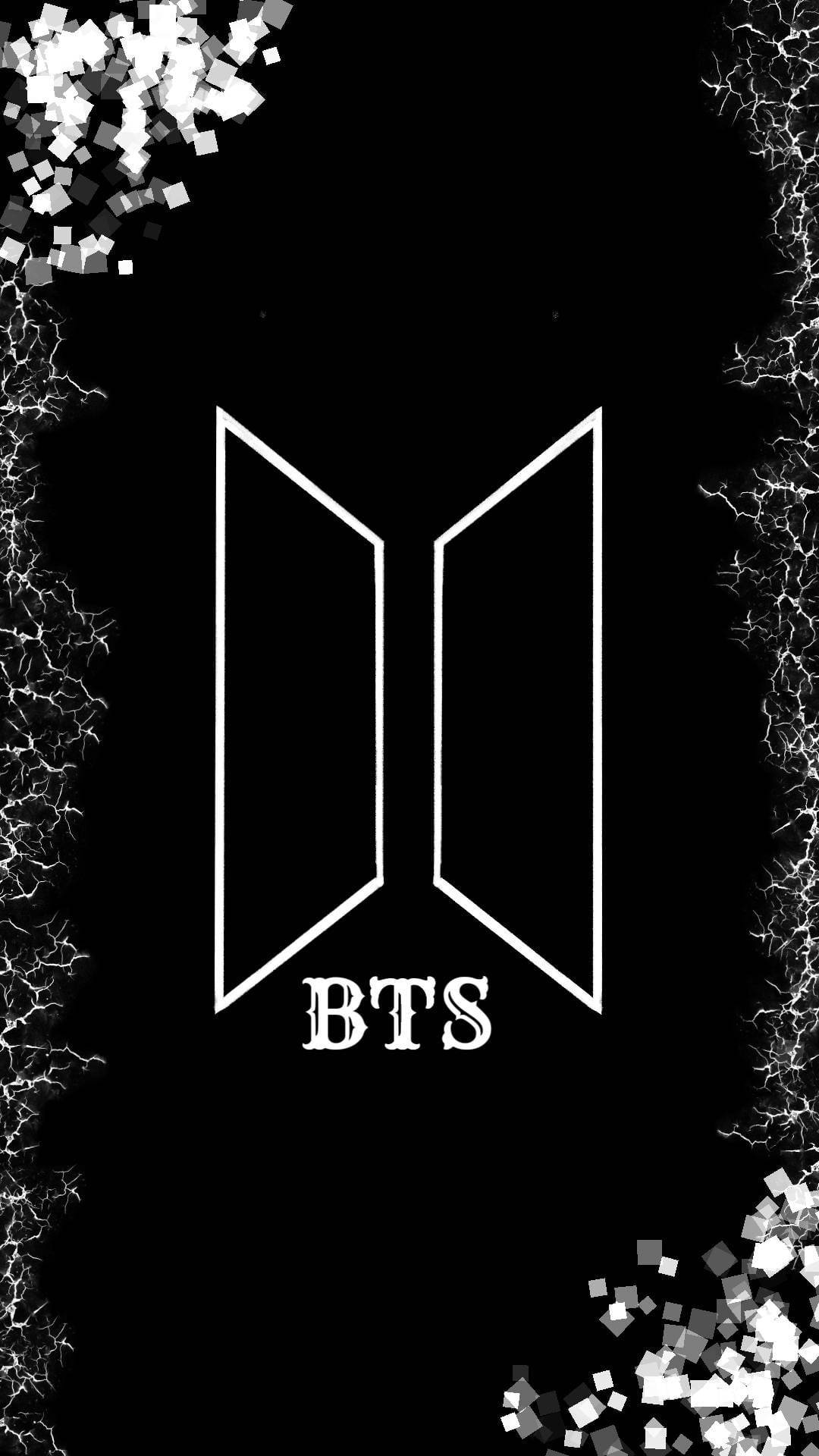 לוגו BTS אסתטיקה שחורה טפט