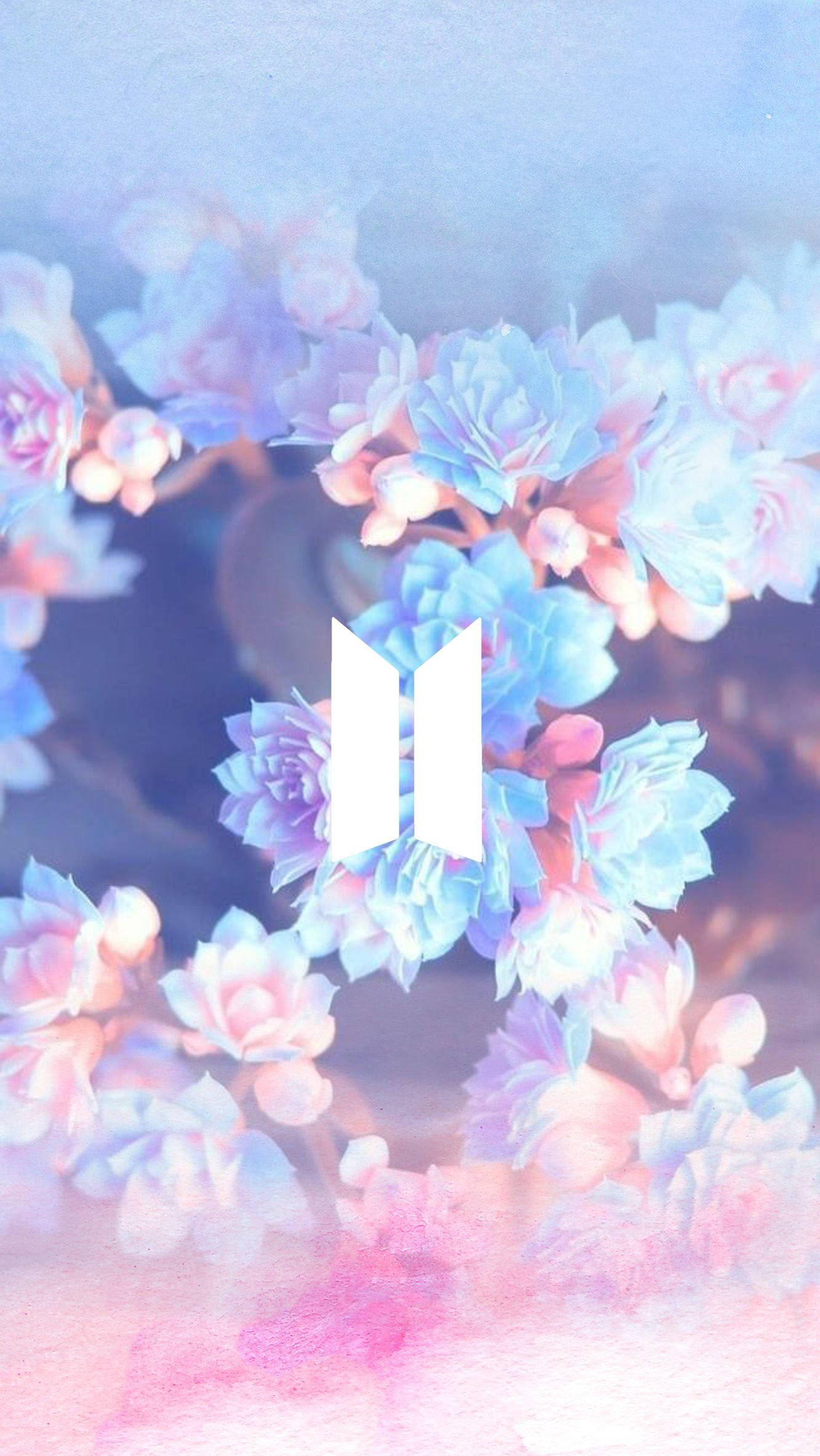 לוגו BTS פרחוני טפט
