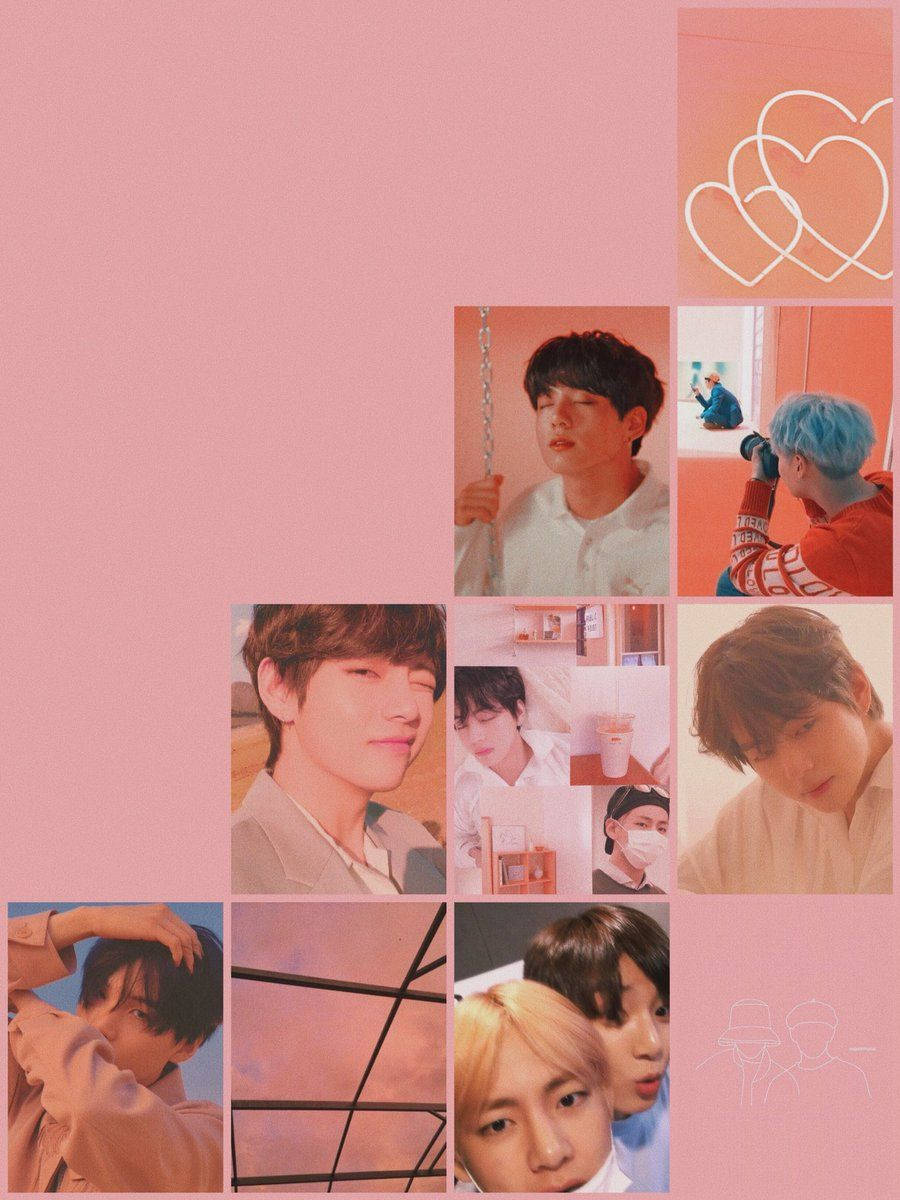אסתטי BTS Taekook ורוד טפט