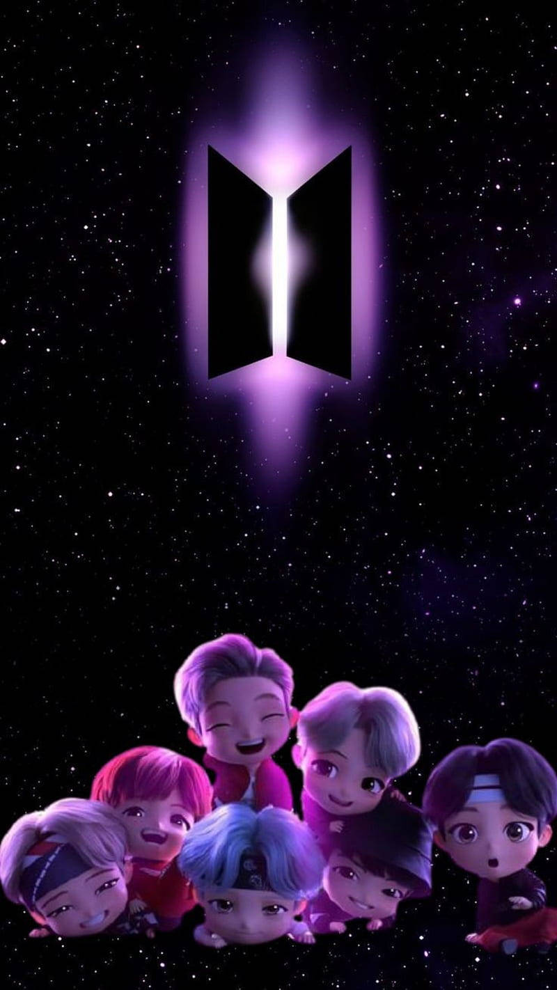ציור חמוד של BTS TinyTan בחלל טפט