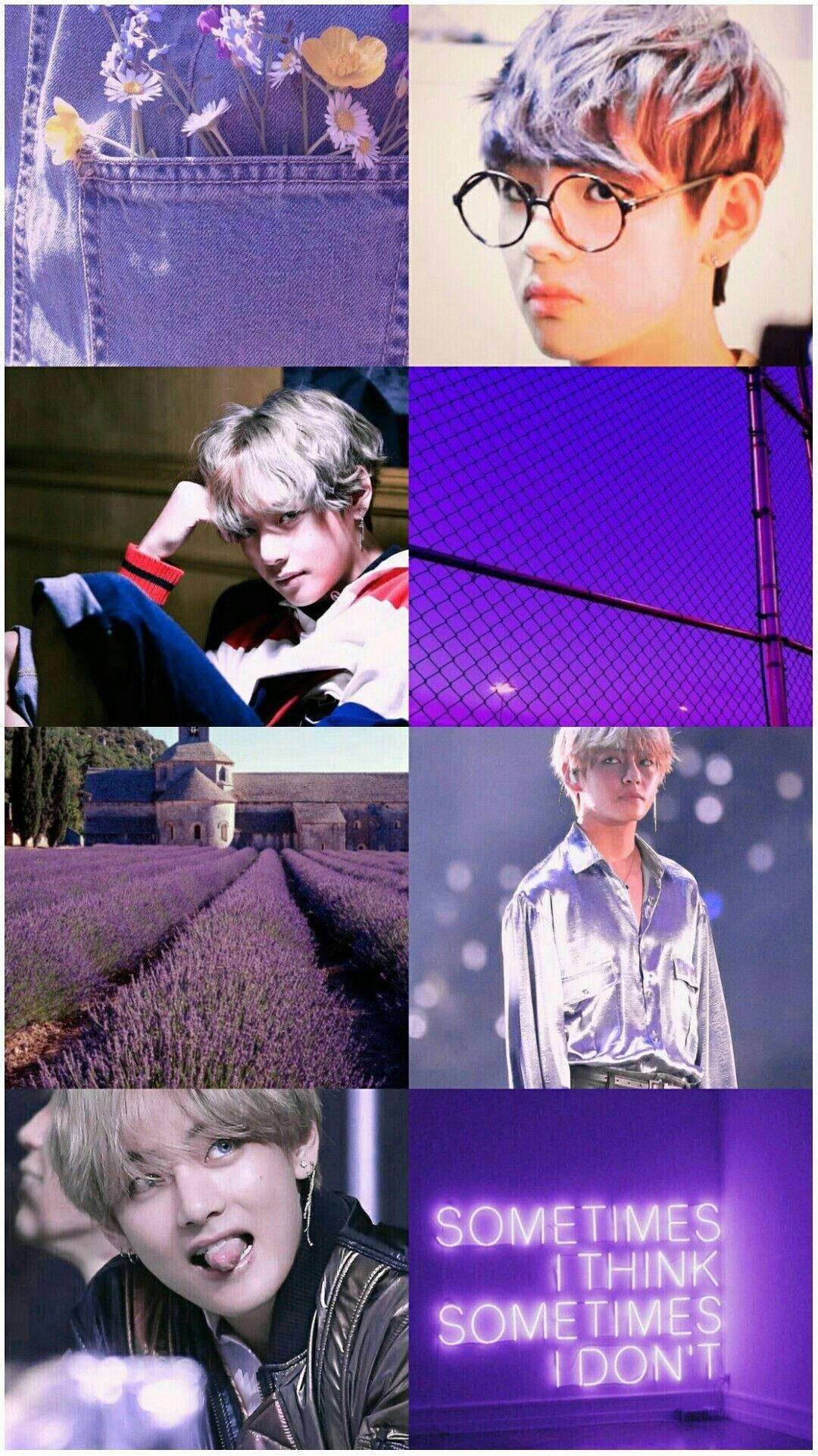 אסתטיקת אור סגול של חבר BTS V טפט