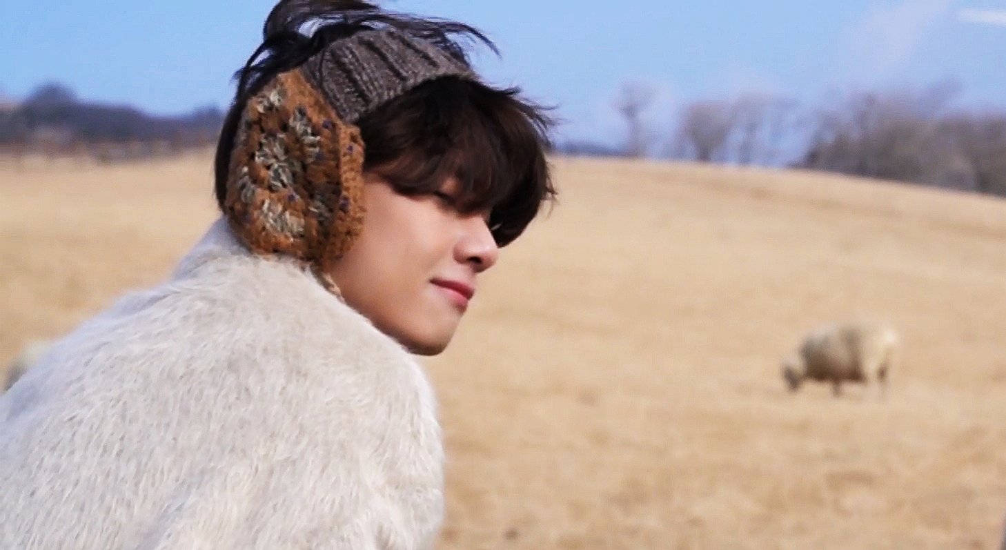 BTS V כובעי אוזניים סרוגים טפט