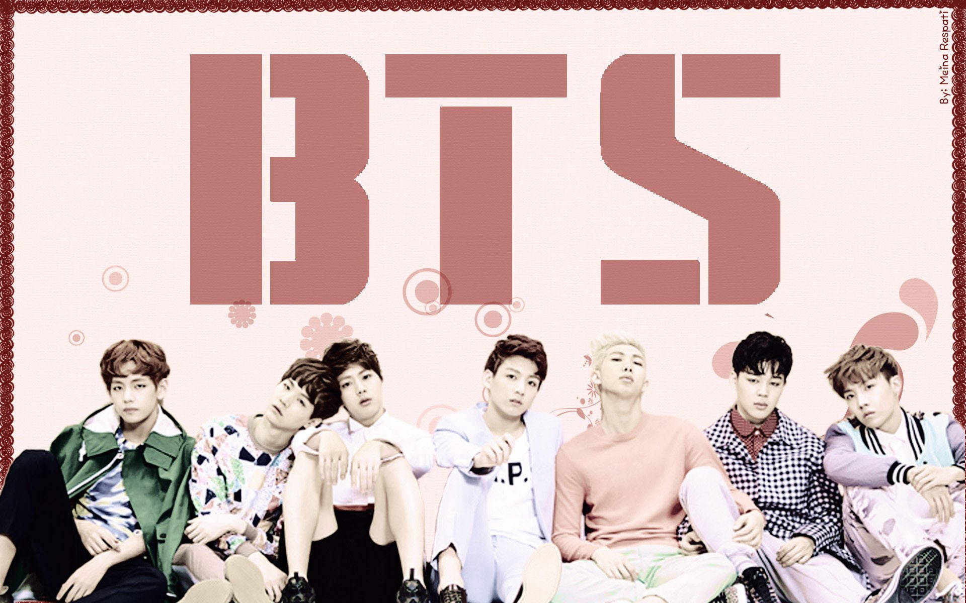 תמונת קבוצת BTS בוורוד טפט