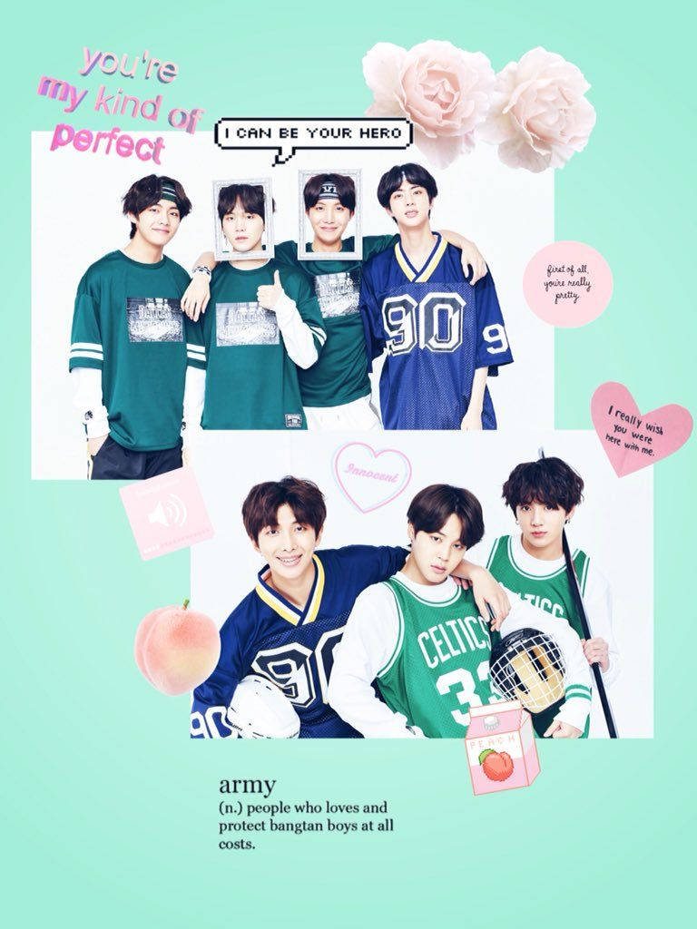 קולאז' אסתטי של BTS בסגנון VSCO טפט