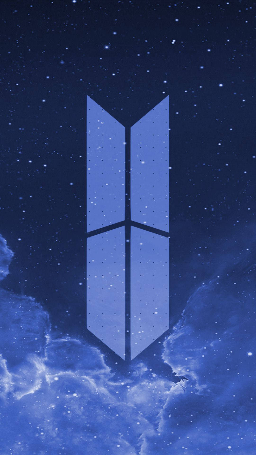 לוגו BTS כחול בגלקסיה טפט