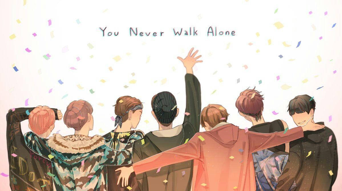 BTS אנימה You Never Walk Alone למחשב נייד טפט
